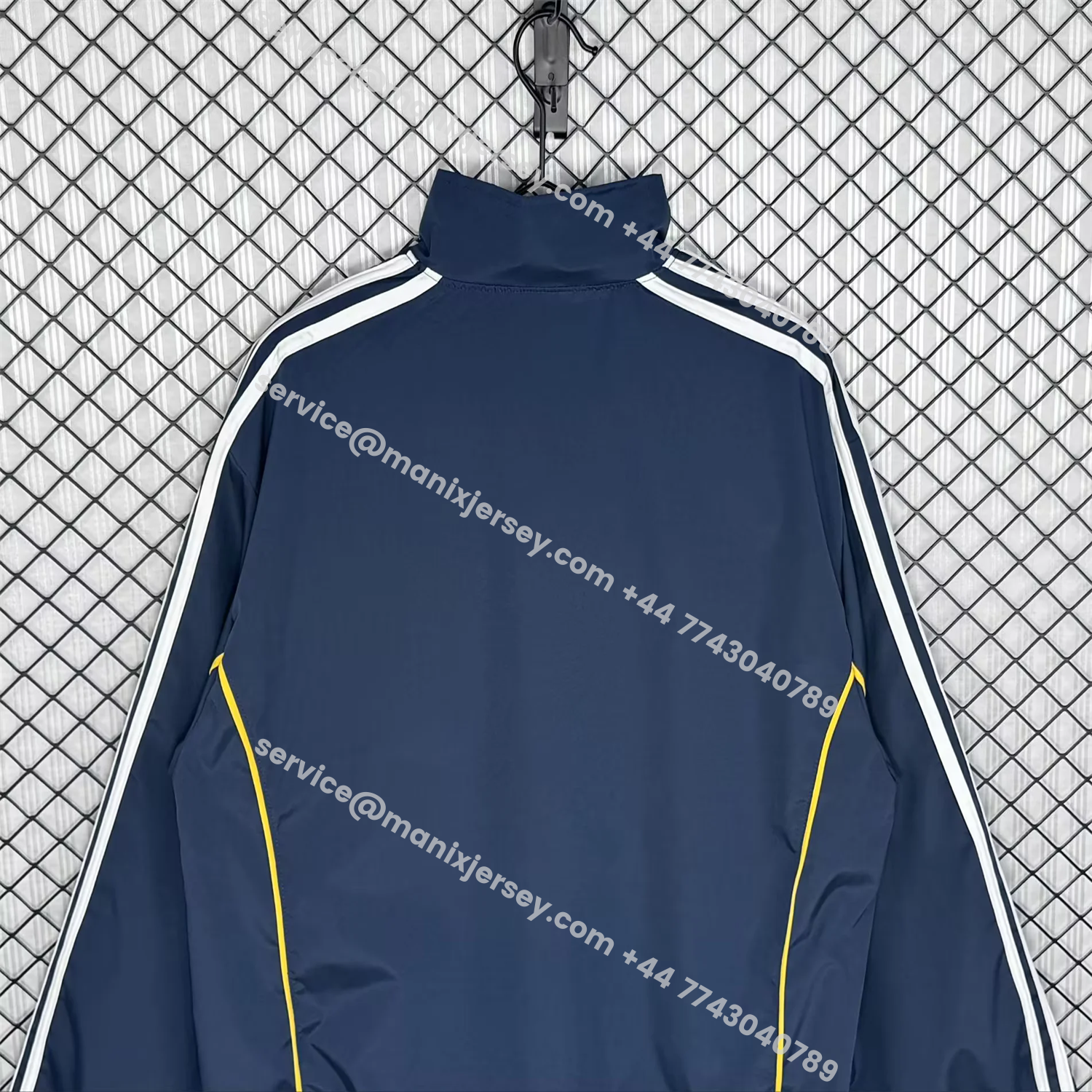 ManixJersey.com | Retro Real Madrid 1998-99 Third Windbreaker Jacket - Blue -Customize Name, Number and Patch | Worldwide Shipping