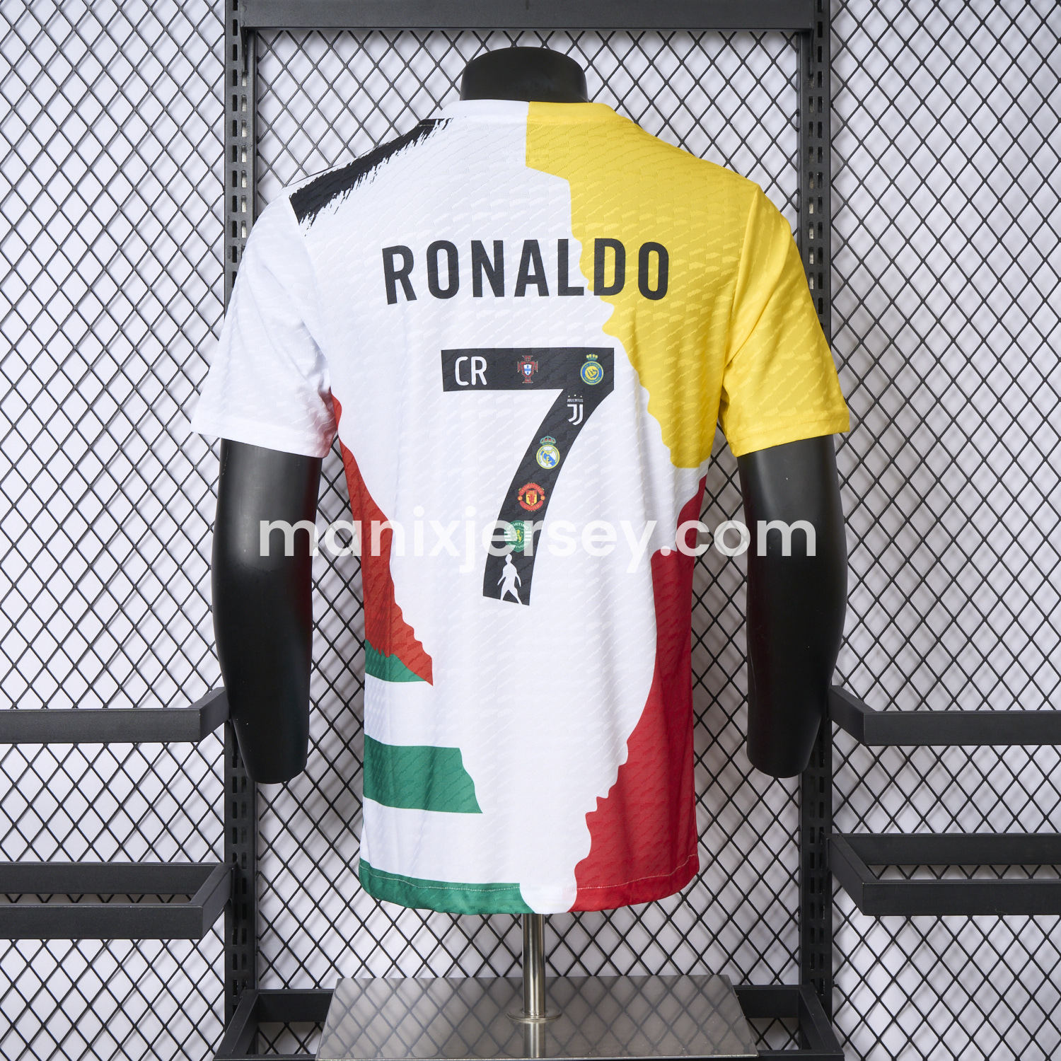 ManixJersey.com | Cristiano Ronaldo Career Commemorative Jersey Real Madrid Manchester United Juventus Portugal Al Nassr Sporting CP - Player Version -Customize Name, Number and Patch | Worldwide Shipping