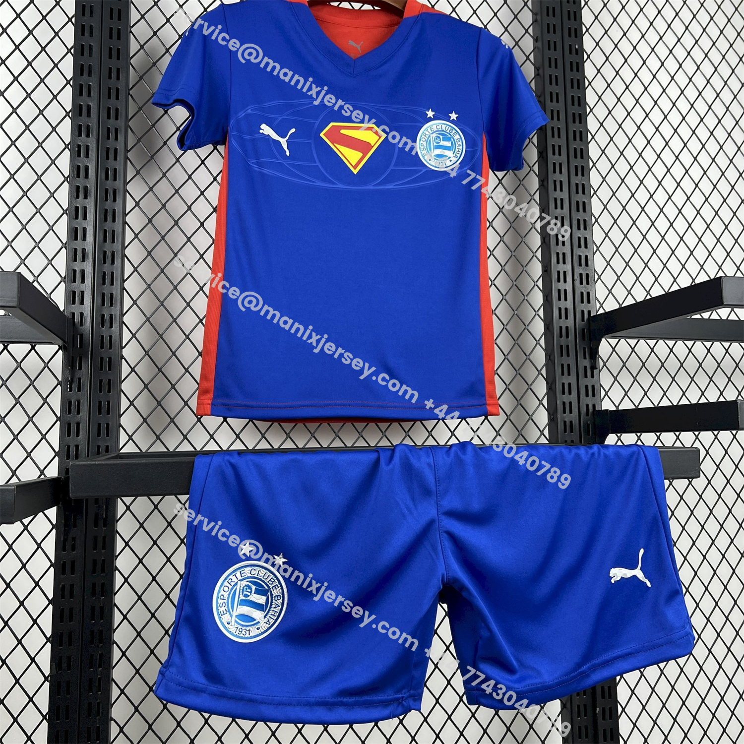 ManixJersey.com | Bahia 25-26 Super-Man Blue Special Kids Kit -Customize Name, Number and Patch | Worldwide Shipping