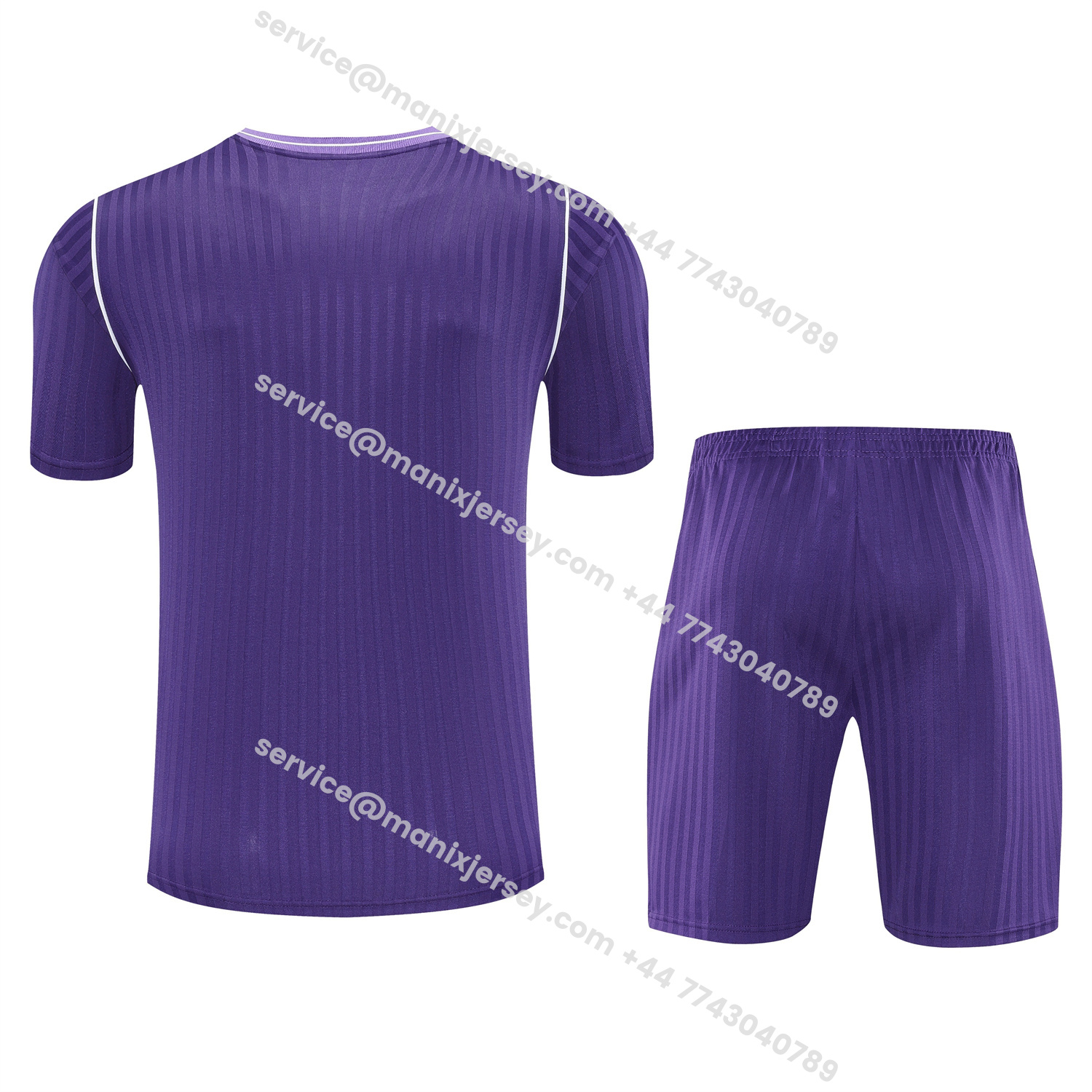 ManixJersey.com | Real Madrid 25-26 Short-Sleeve Training Set - Pure Purple Top & Purple Shorts -Customize Name, Number and Patch | Worldwide Shipping