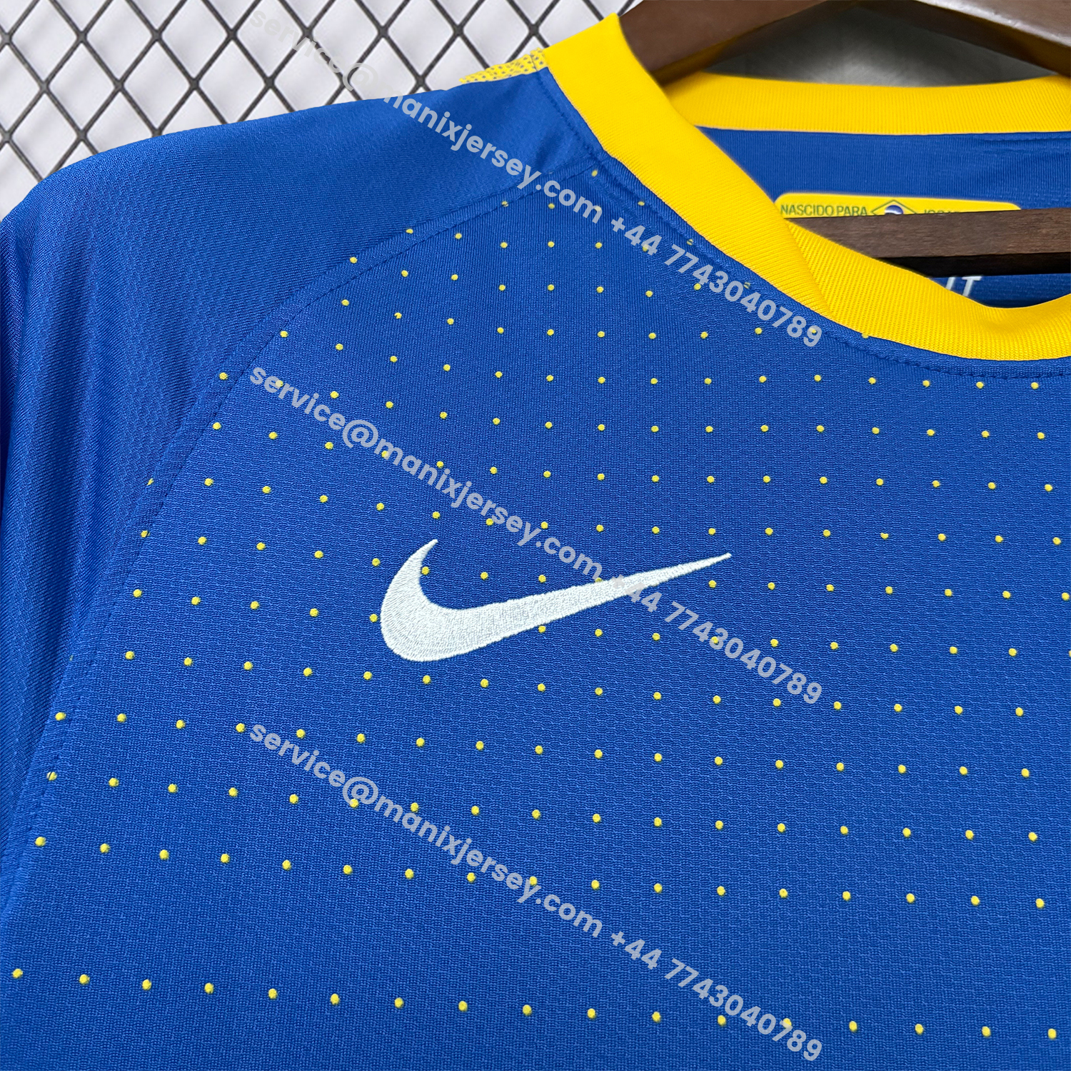 ManixJersey.com | Retro Brazil 2010 Away Blue Jersey -Customize Name, Number and Patch | Worldwide Shipping