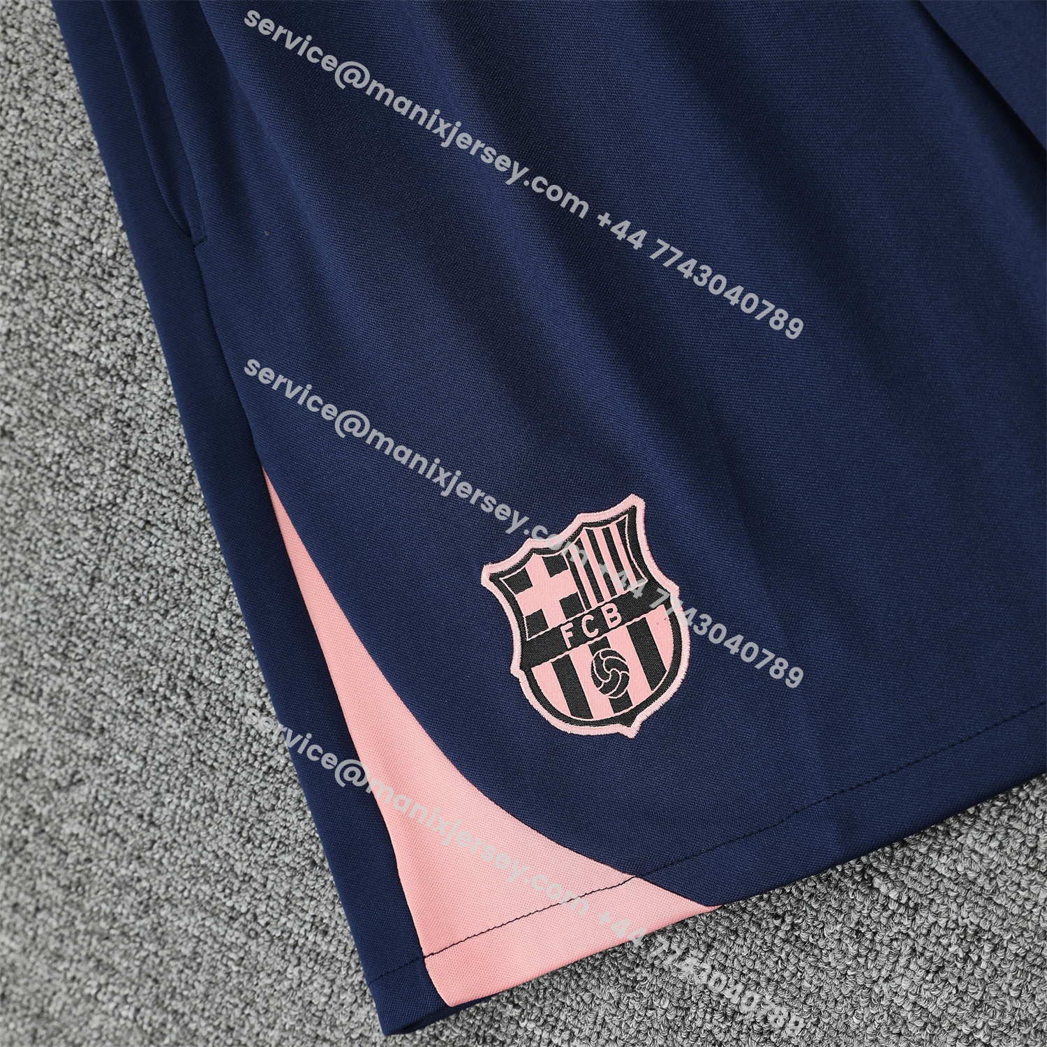 ManixJersey.com | Barcelona 25-26 Vest Training Set - Cream Vest & Deep Blue Shorts -Customize Name, Number and Patch | Worldwide Shipping
