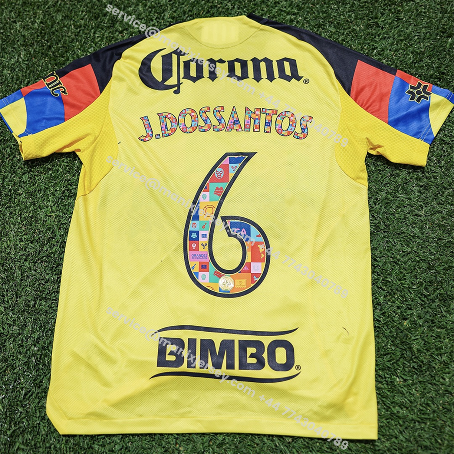 ManixJersey.com | 【El Día de Muertos Font】Club América 25-26 Home Yellow Jersey - Player Version -Customize Name, Number and Patch | Worldwide Shipping