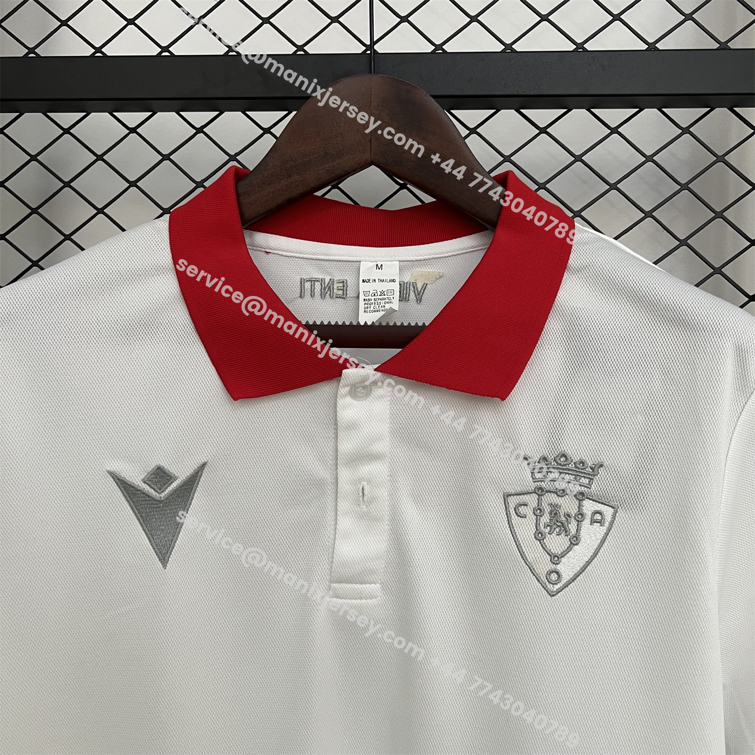 ManixJersey.com | Osasuna 25-26 White Special Polo Jersey - Fans Version -Customize Name, Number and Patch | Worldwide Shipping
