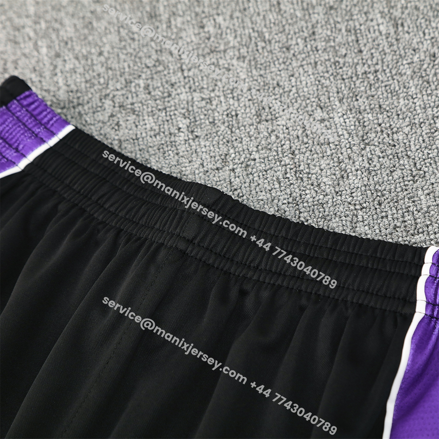 ManixJersey.com | Real Madrid 25-26 Short-Sleeve Training Set - Blue Edge Black Top & Black Shorts -Customize Name, Number and Patch | Worldwide Shipping