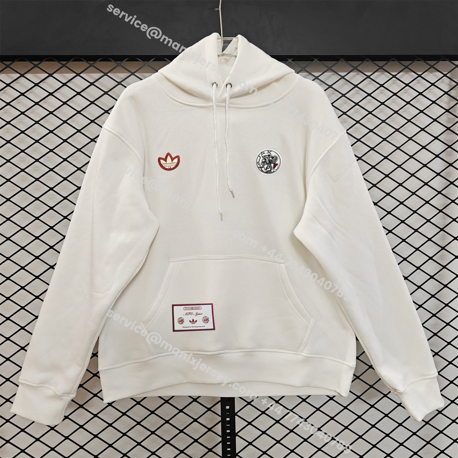 ManixJersey.com | Ajax 25-26 Originals Terrace Icon Unisex Pullover Hoodie -Customize Name, Number and Patch | Worldwide Shipping