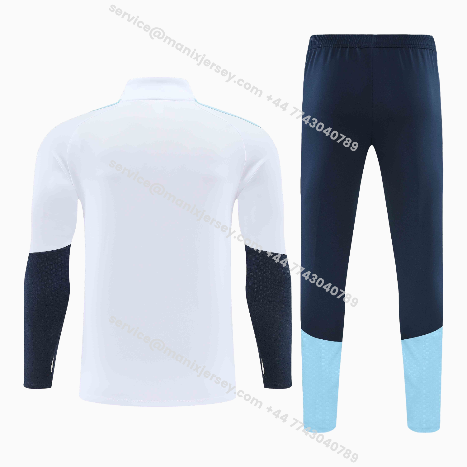 ManixJersey.com | Argentina 2026 Kids Long Sleeve Training Set - White Top & Black Pants -Customize Name, Number and Patch | Worldwide Shipping