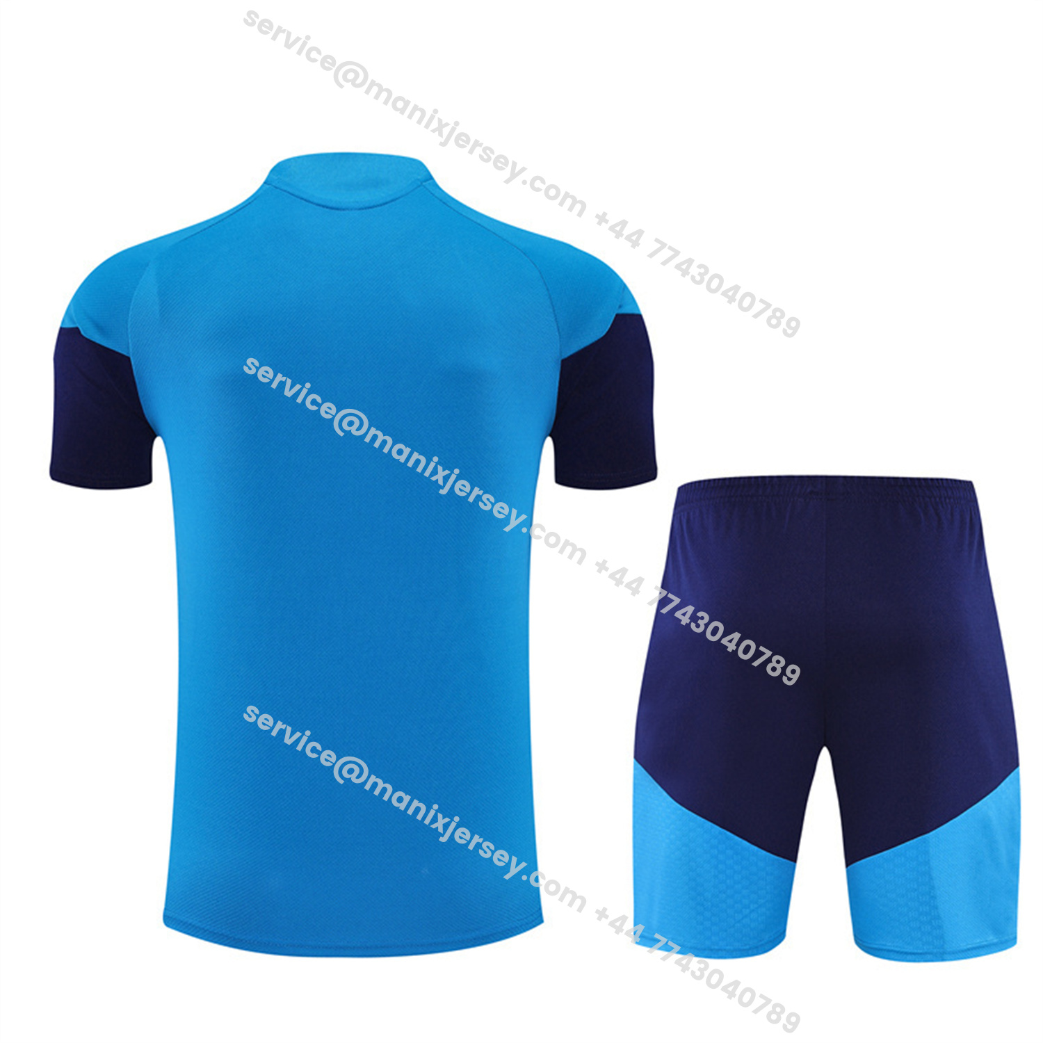 ManixJersey.com | Spain 2026 Short-Sleeve Training Set - Lake Blue Top & Shorts -Customize Name, Number and Patch | Worldwide Shipping