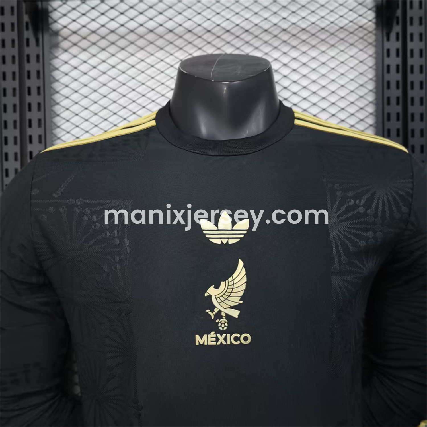 ManixJersey.com | Mexico 2025 Gold Cup Black Long Sleeves Jersey - Player Version -Customize Name, Number and Patch | Worldwide Shipping