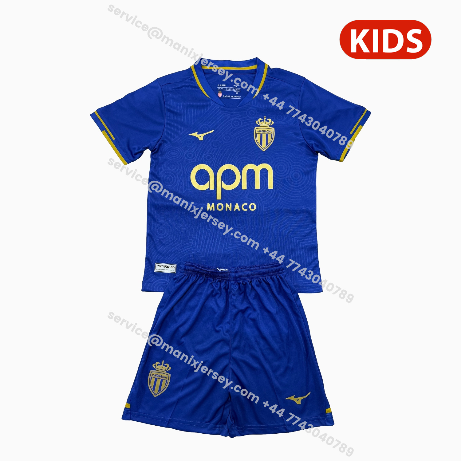 ManixJersey.com | AS Monaco 25-26 Away Kids Kit -Customize Name, Number and Patch | Worldwide Shipping