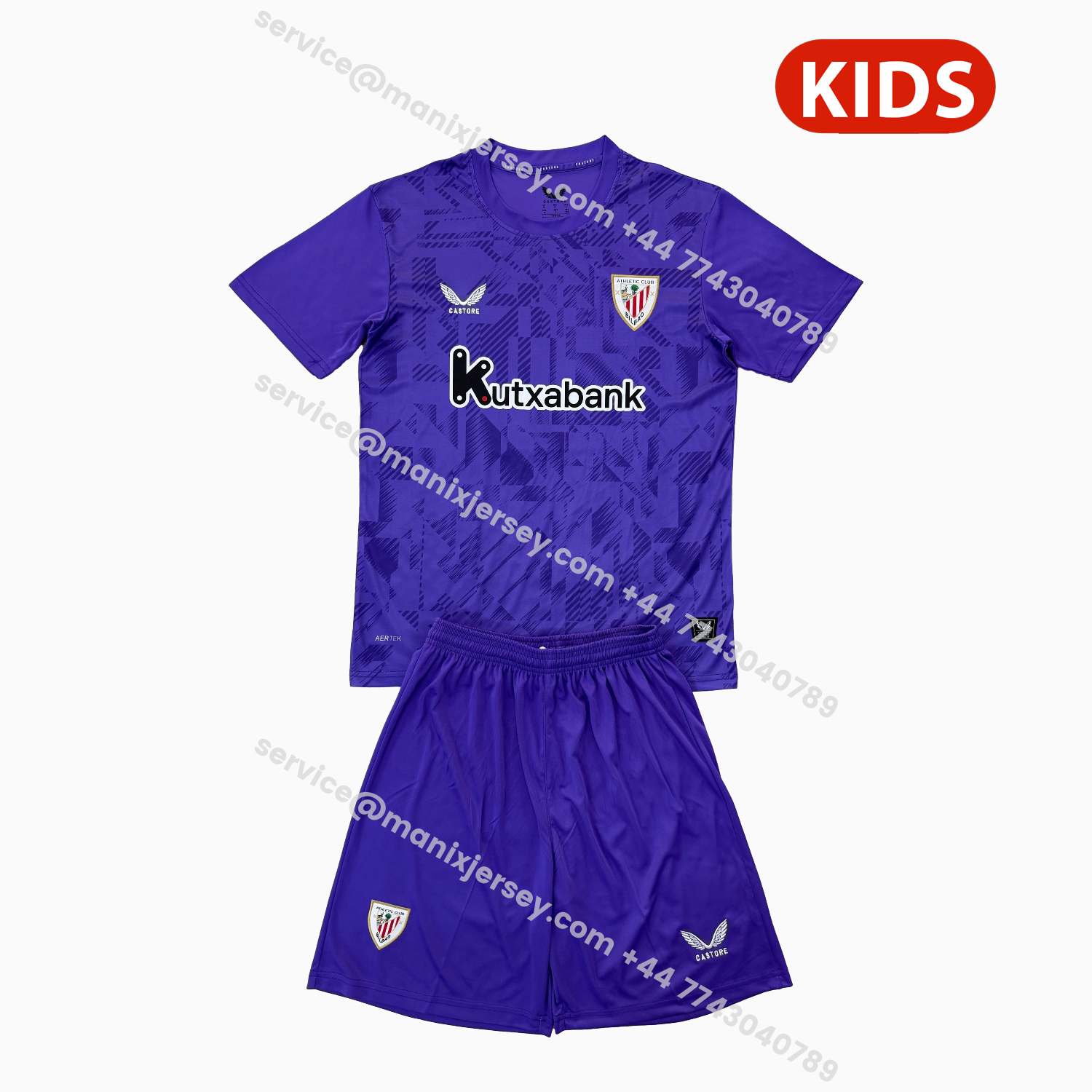 ManixJersey.com | Athletic Bilbao 25-26 Purple Goalkeeper Kids Kit -Customize Name, Number and Patch | Worldwide Shipping