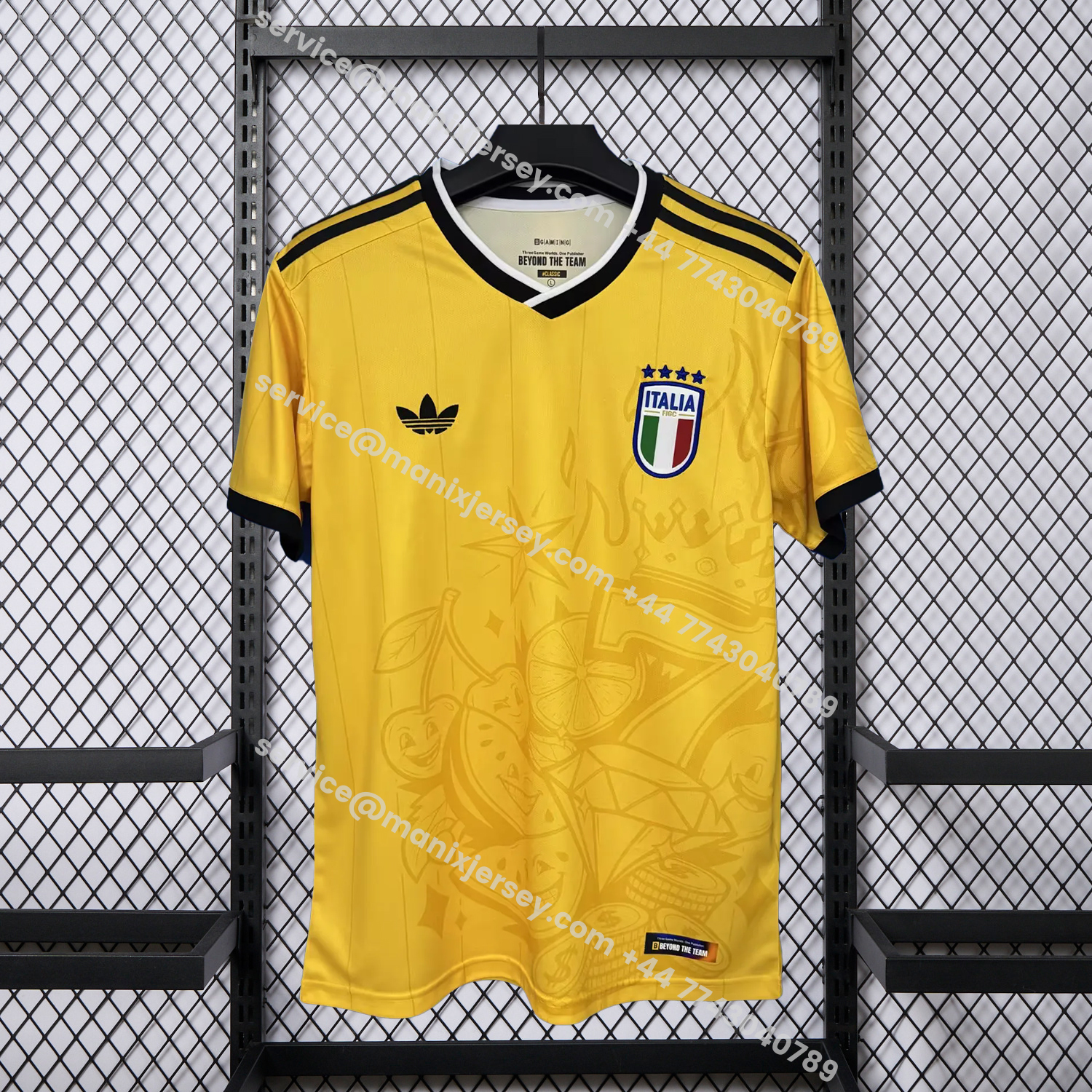 ManixJersey.com | Italy 2026 BGAMING Special Yellow Jersey - Fans Version -Customize Name, Number and Patch | Worldwide Shipping