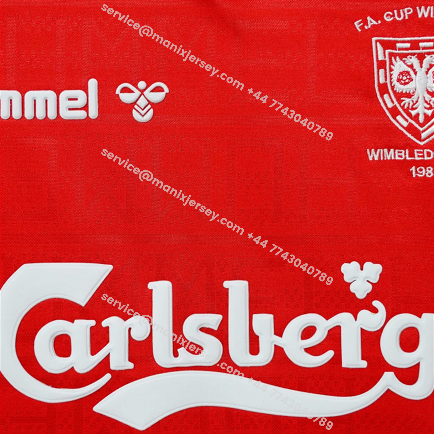 ManixJersey.com | Retro Wimbledon 1988-89 Away Red Jersey -Customize Name, Number and Patch | Worldwide Shipping