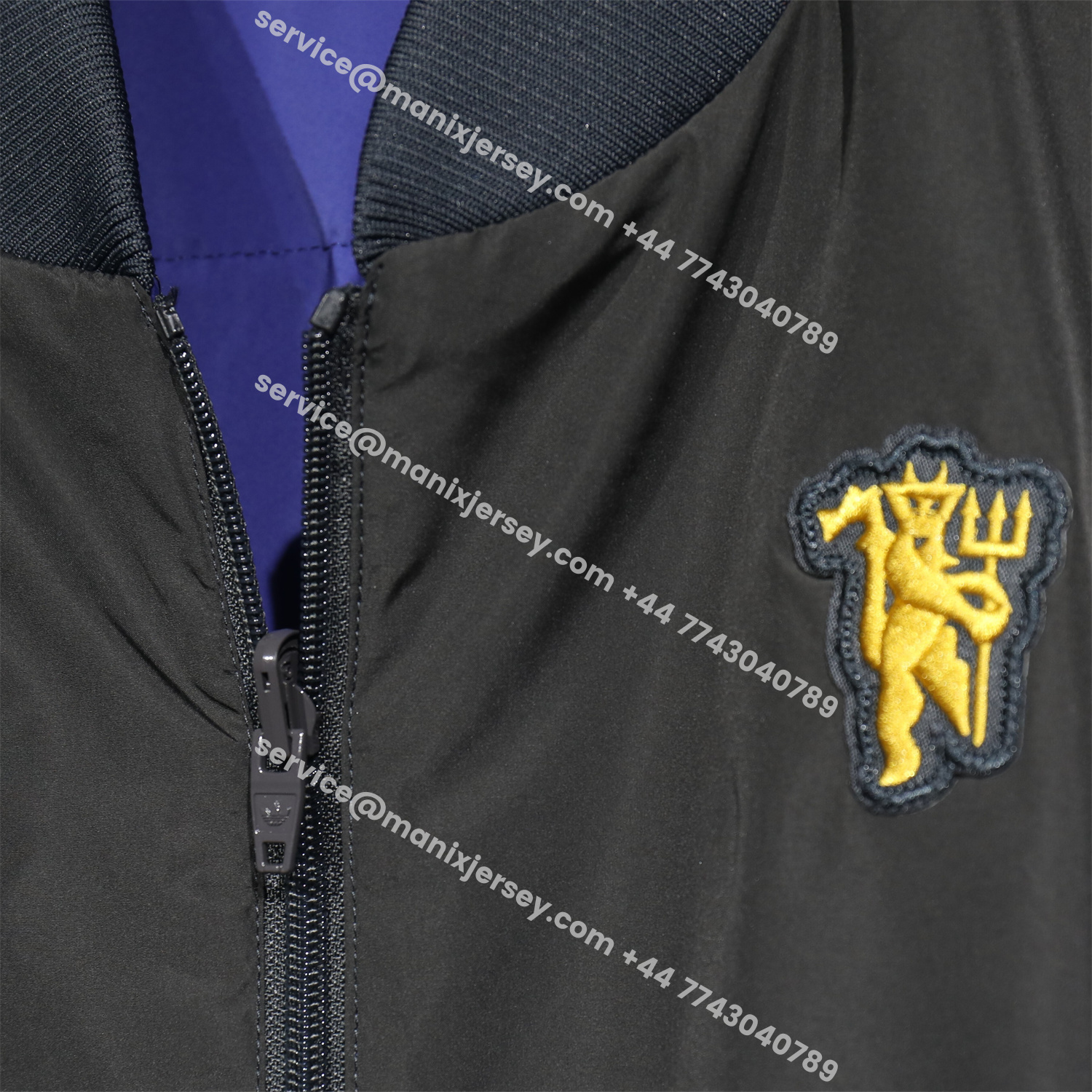 ManixJersey.com | Manchester United 25-26 Double Sided Reversible Windbreaker - Black & Purple -Customize Name, Number and Patch | Worldwide Shipping