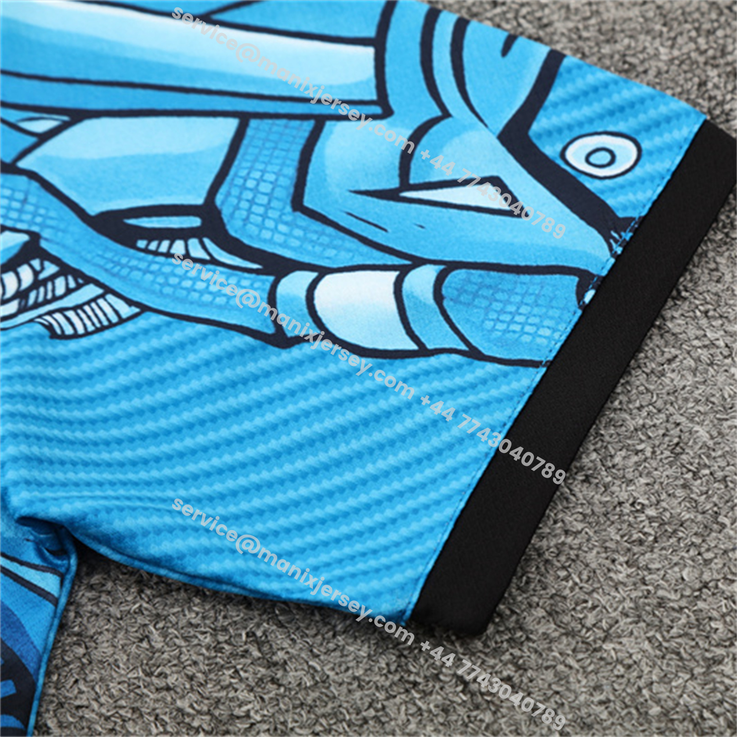 ManixJersey.com | Napoli 25-26 Short-Sleeve Training Set - Blue Mecha Top & Black Shorts -Customize Name, Number and Patch | Worldwide Shipping