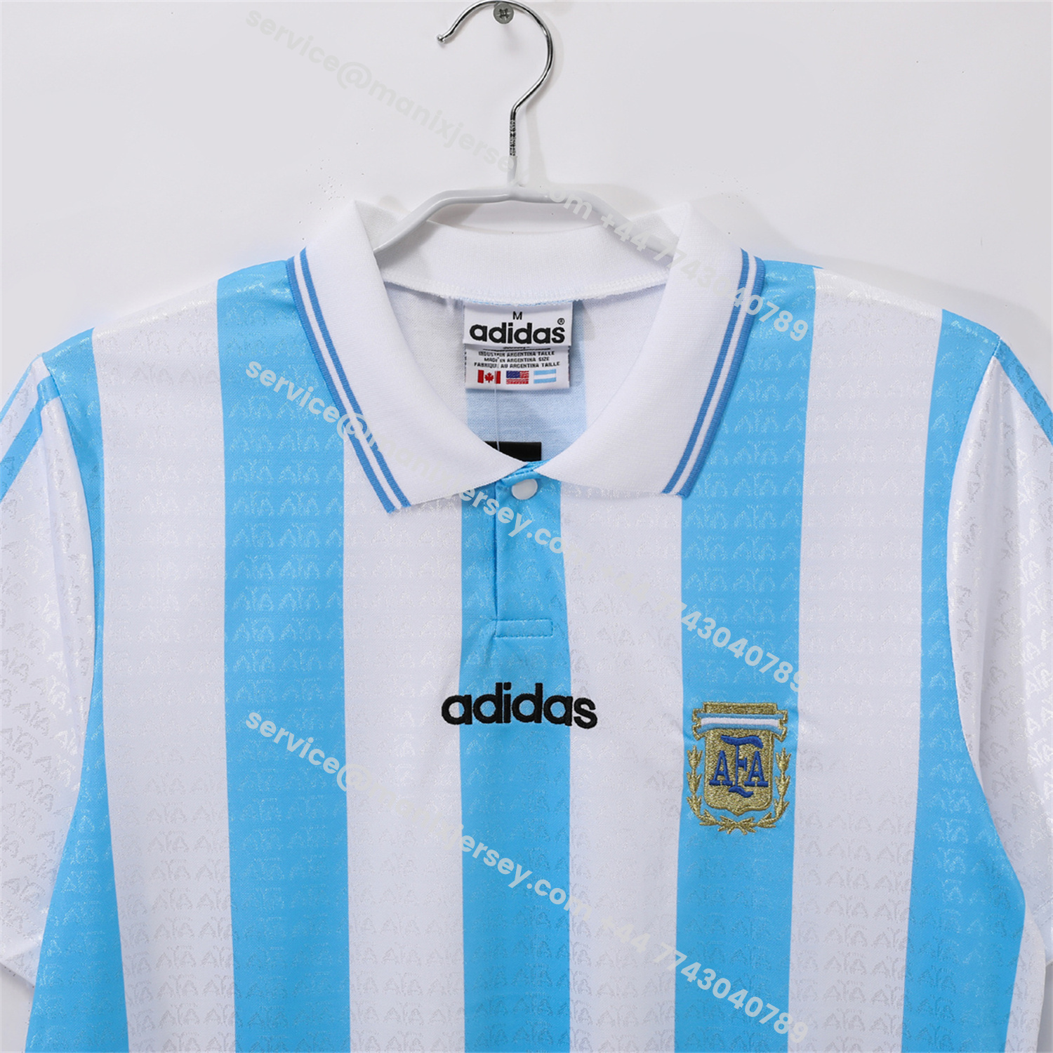 ManixJersey.com | Retro Argentina 1994 Home Jersey -Customize Name, Number and Patch | Worldwide Shipping