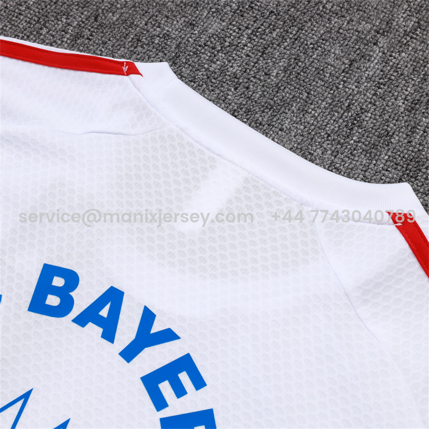 ManixJersey.com | Bayern Munich 25-26 Short-Sleeve Training Set - White Throwback Top & Grey Shorts -Customize Name, Number and Patch | Worldwide Shipping