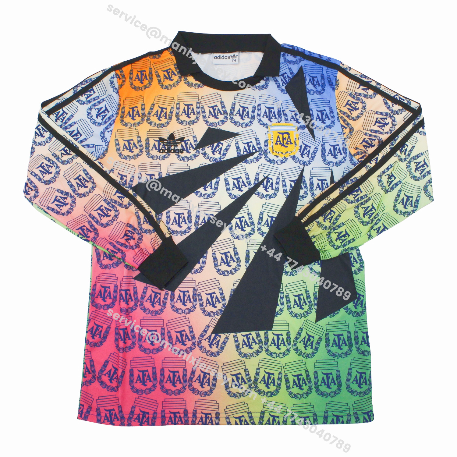 ManixJersey.com | Retro Argentina 1994 Multicolor Goalkeeper Long Sleeves Jersey -Customize Name, Number and Patch | Worldwide Shipping