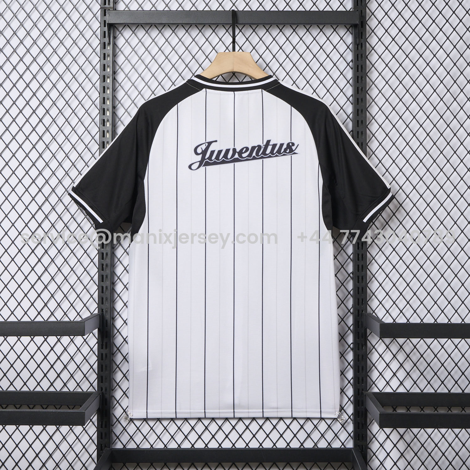 ManixJersey.com | Juventus 25-26 White Baseball Jersey with Black Stripes -Customize Name, Number and Patch | Worldwide Shipping