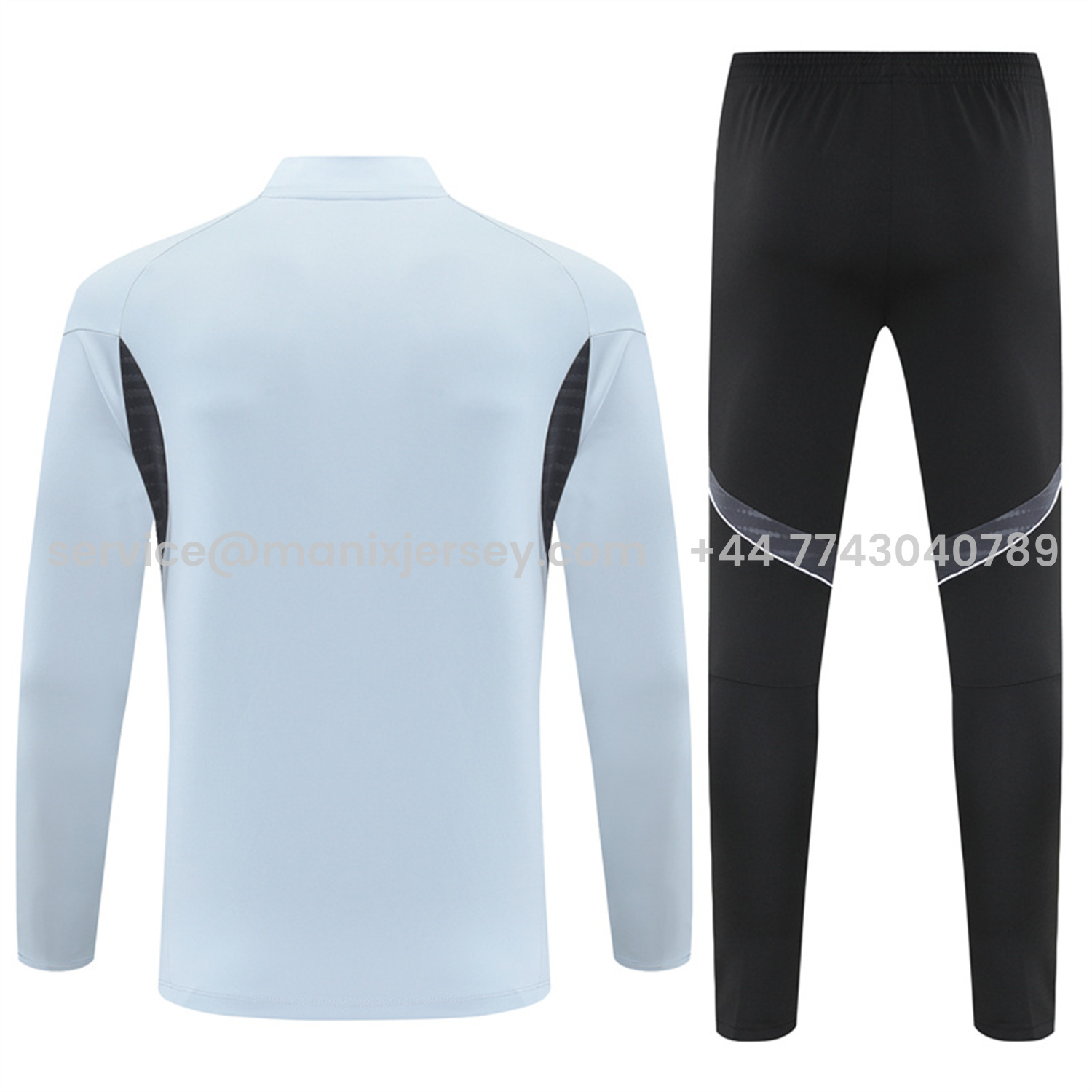 ManixJersey.com | Japan 25-26 Kids Long Sleeve Training Set - Light Grey Top and Black Pants -Customize Name, Number and Patch | Worldwide Shipping