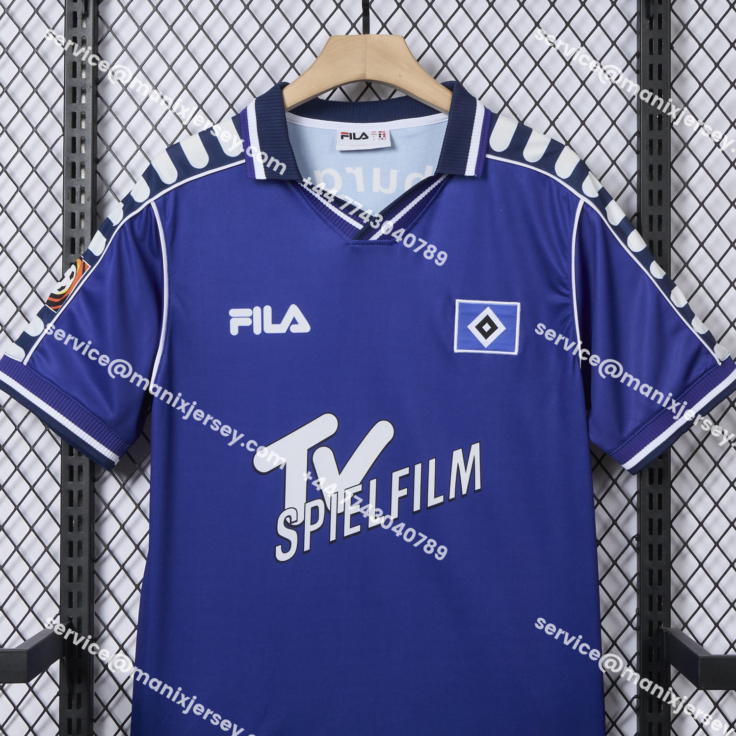 ManixJersey.com | Retro Hamburger SV 2000-01 Away Blue Jersey -Customize Name, Number and Patch | Worldwide Shipping