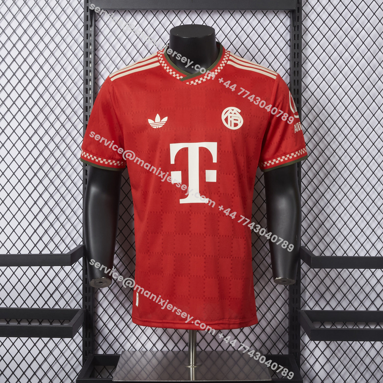 ManixJersey.com | Bayern Munich 25-26 Trefoil Red Special Jersey - Player Version -Customize Name, Number and Patch | Worldwide Shipping