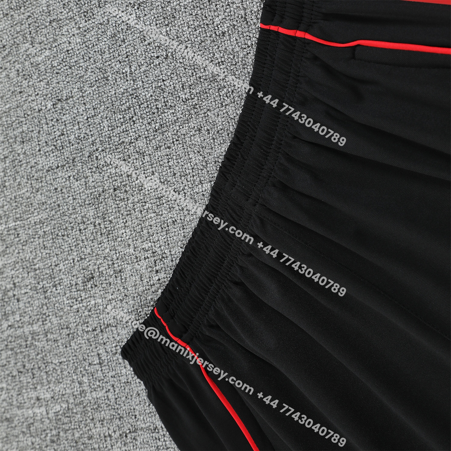 ManixJersey.com | Manchester United 25-26 Vest Training Set - Pure Red Vest & Black Shorts -Customize Name, Number and Patch | Worldwide Shipping