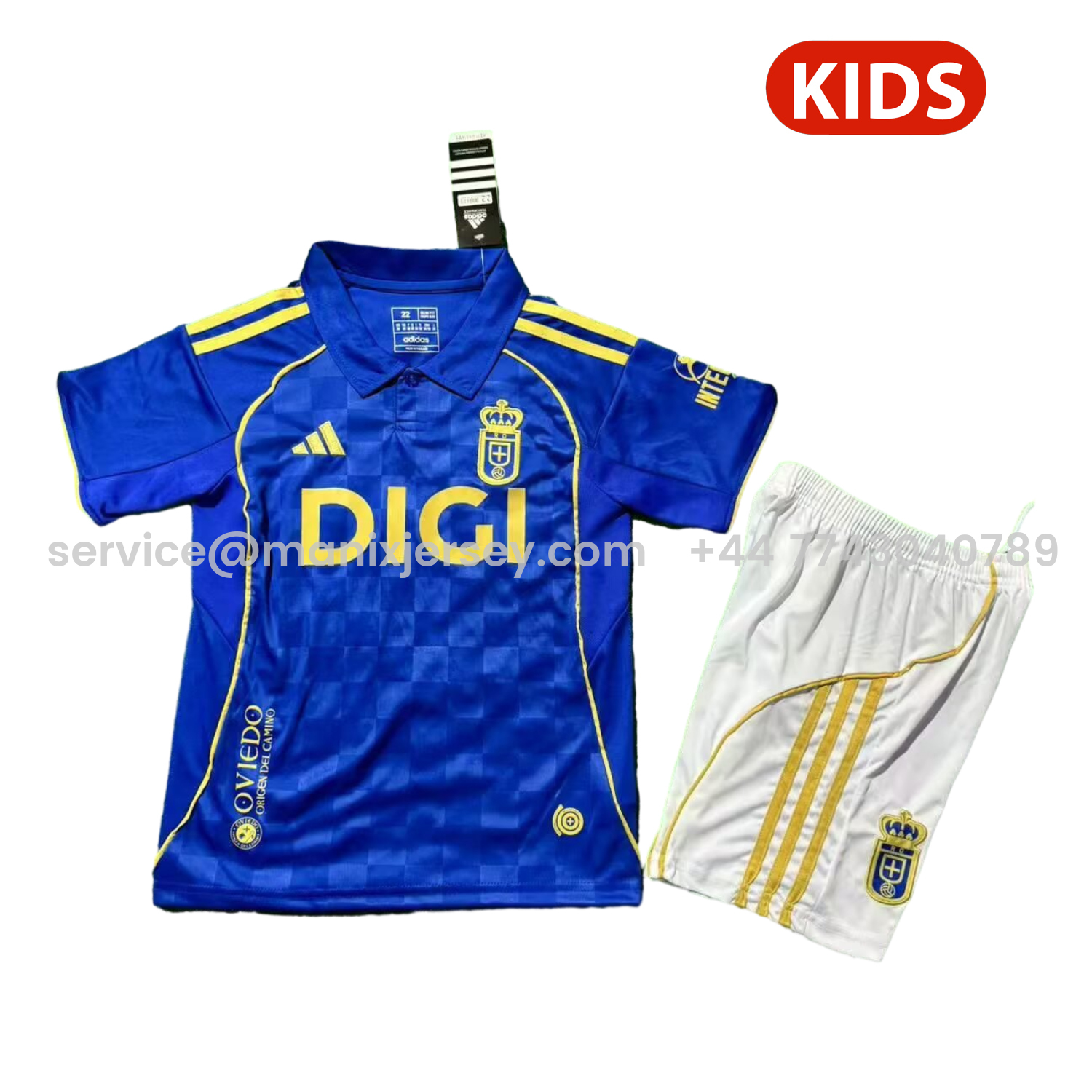 ManixJersey.com | Oviedo 25-26 Home Kids Kit -Customize Name, Number and Patch | Worldwide Shipping