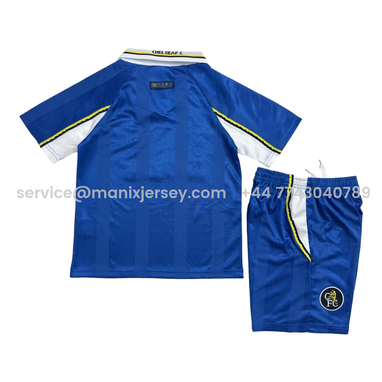 ManixJersey.com | Retro C.H.E.L.S.E.A 1997-99 Home Kids Kit -Customize Name, Number and Patch | Worldwide Shipping