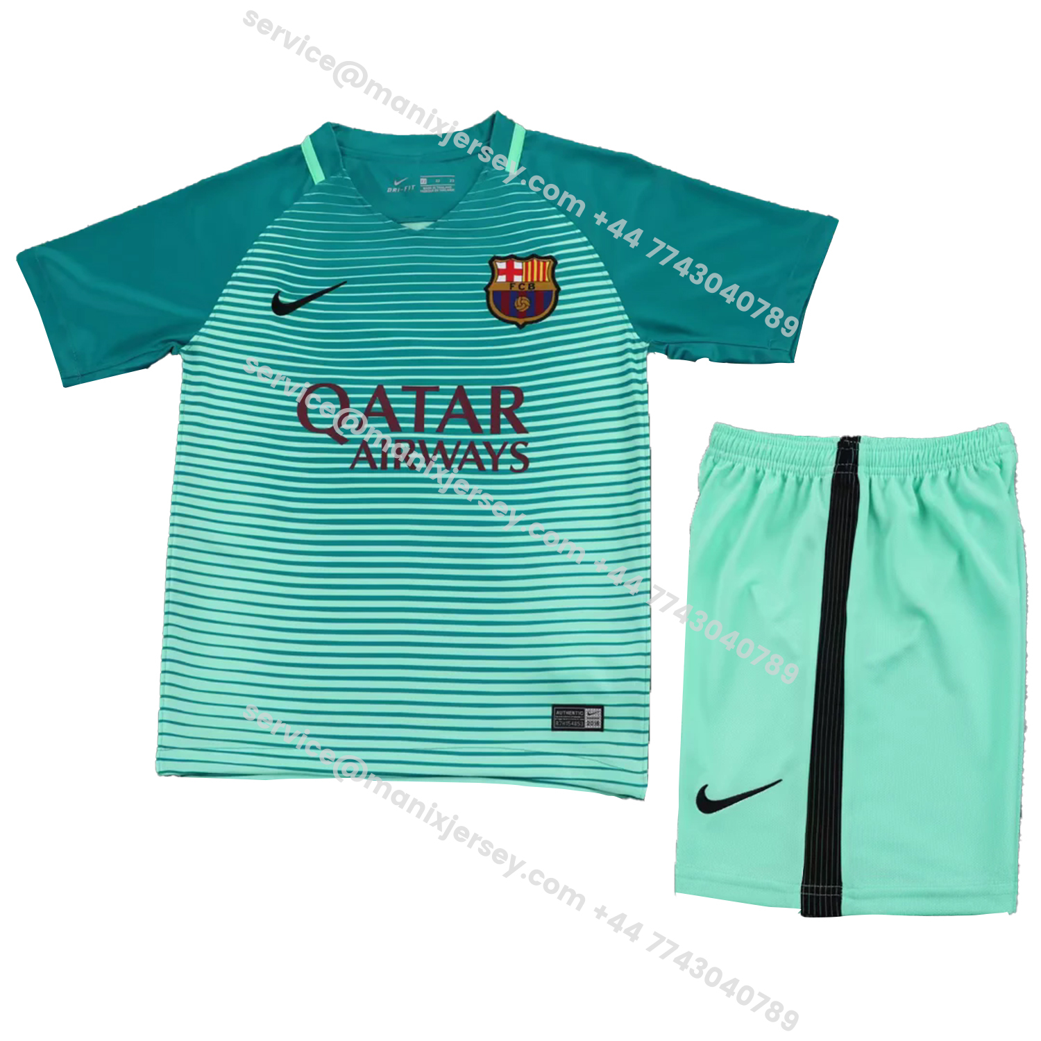 ManixJersey.com | Retro Barcelona 2016-17 Third Kids Kit -Customize Name, Number and Patch | Worldwide Shipping