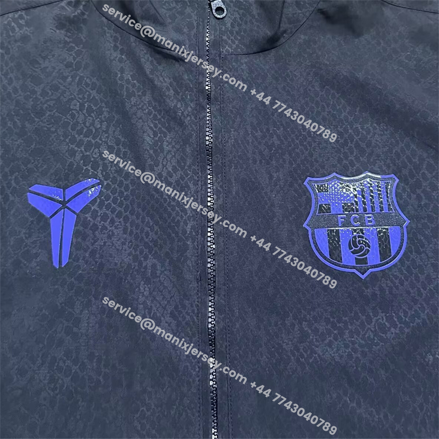 ManixJersey.com | Barcelona 25-26 KB Co-Branded Windbreaker Jacket - Black -Customize Name, Number and Patch | Worldwide Shipping