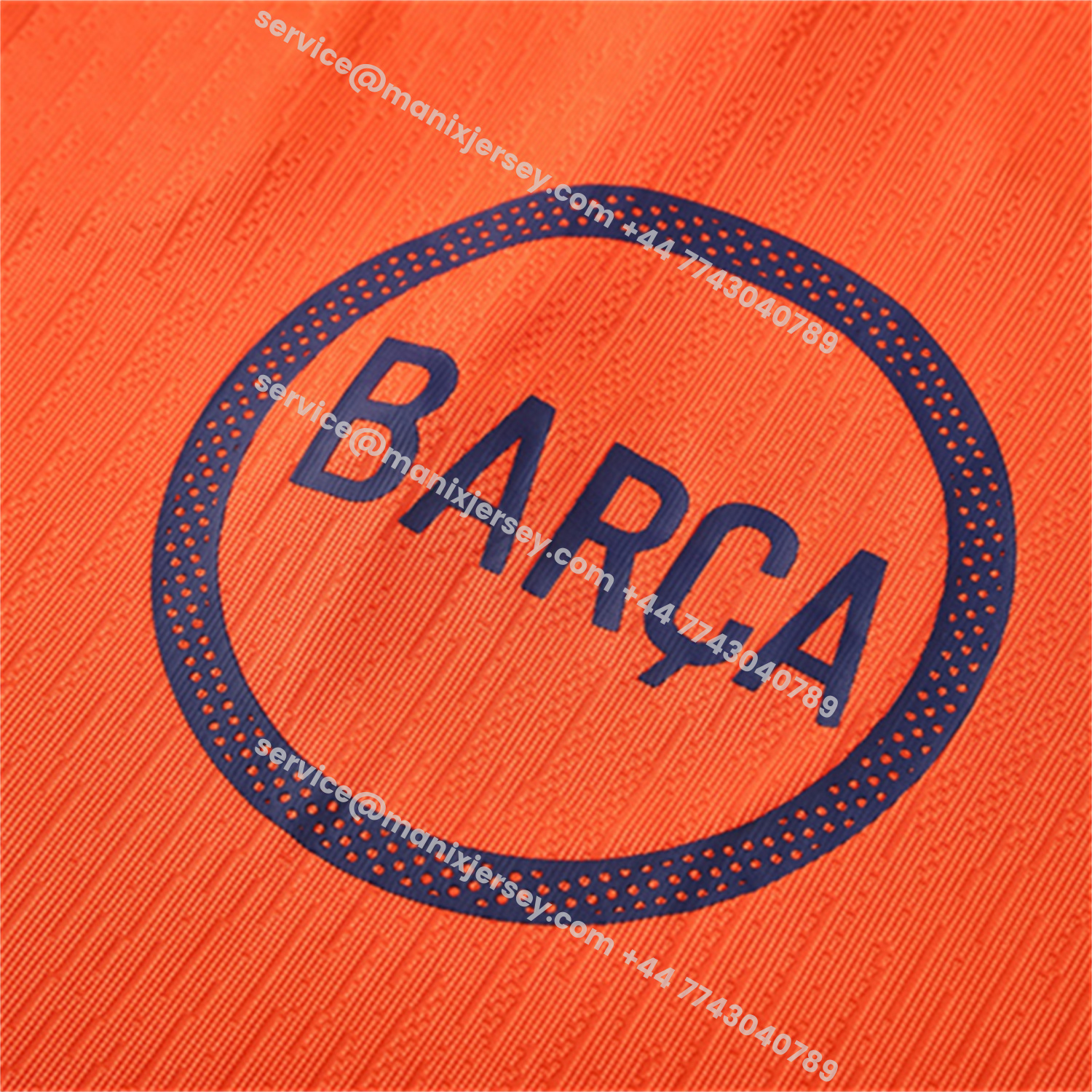 ManixJersey.com | Barcelona 25-26 Kids Long Sleeve Training Set - Orange Top Royal Blue Sponsor & Royal Blue Pants -Customize Name, Number and Patch | Worldwide Shipping