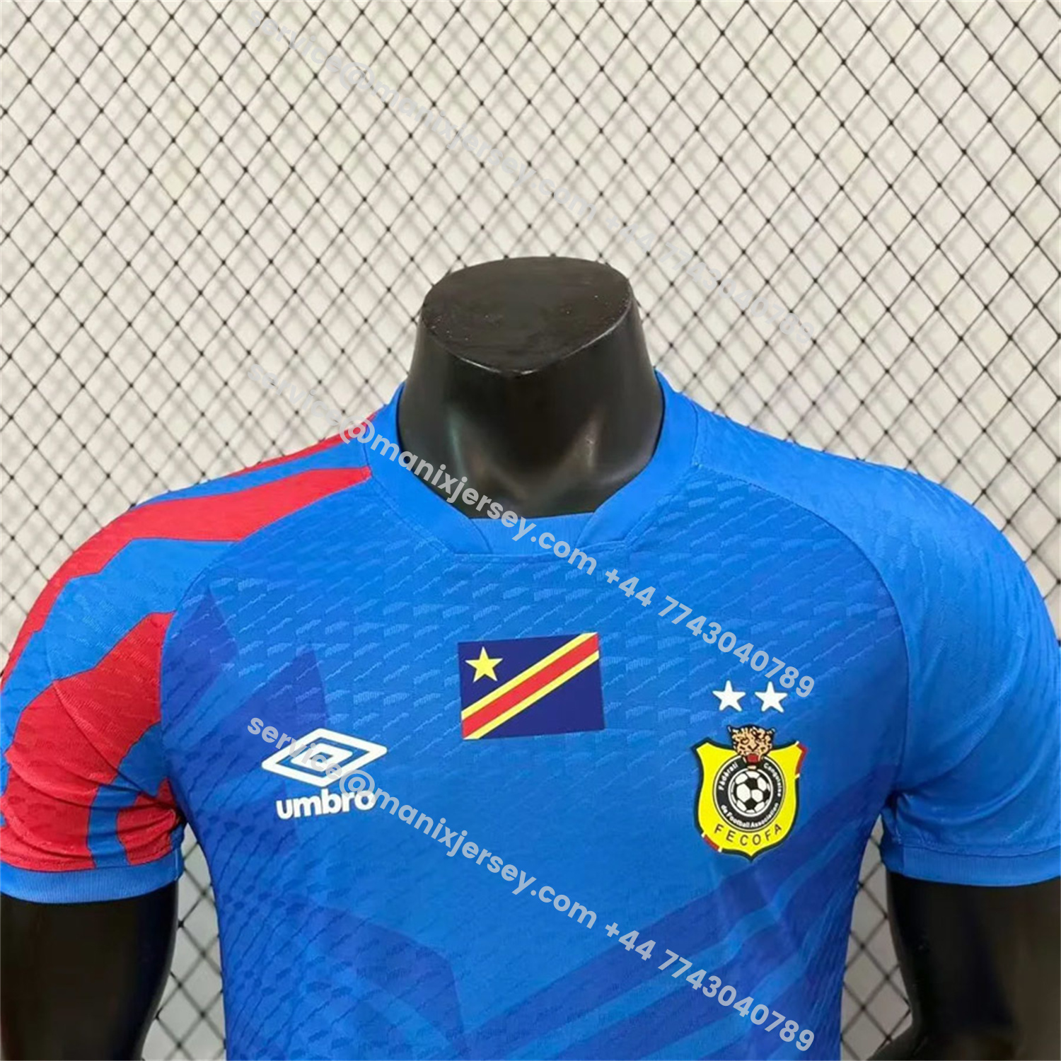 ManixJersey.com | Retro Congo 2023 Home Blue Jersey - Player Version -Customize Name, Number and Patch | Worldwide Shipping