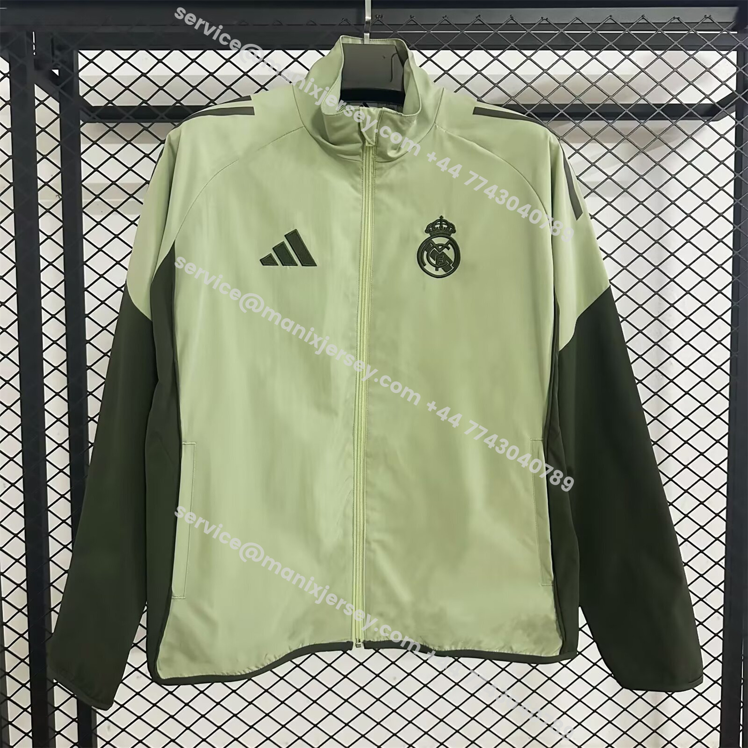 ManixJersey.com | Real Madrid 25-26 Training Windbreaker Jacket - Yellow -Customize Name, Number and Patch | Worldwide Shipping