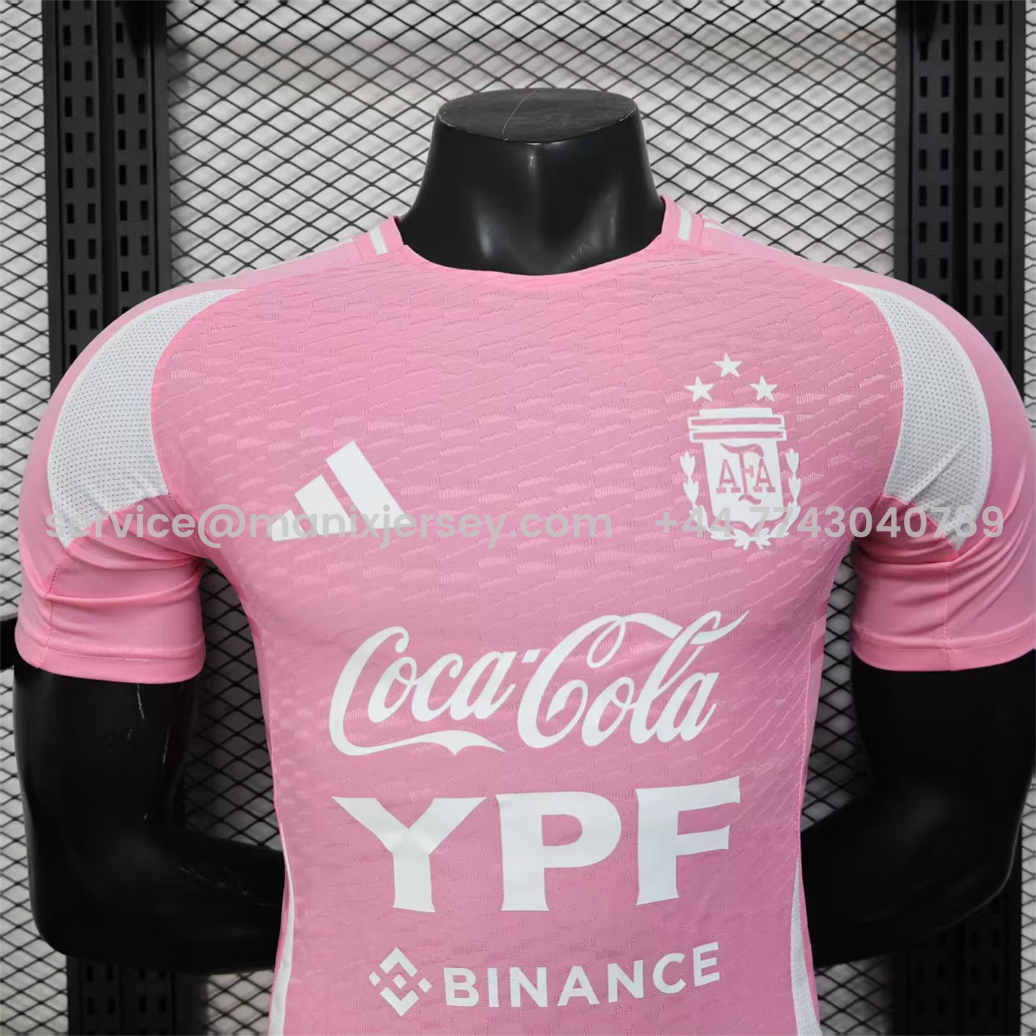 ManixJersey.com | Argentina 25-26 Pink & White Training Jersey - Player Version -Customize Name, Number and Patch | Worldwide Shipping