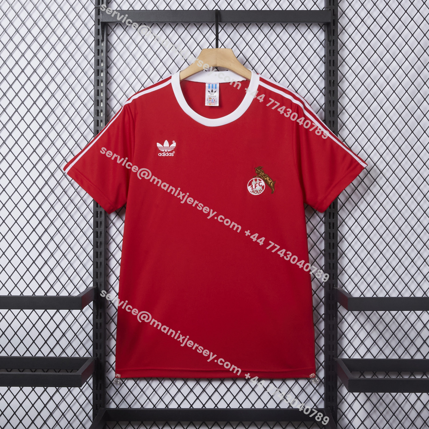 ManixJersey.com | Retro 1. FC Köln 1977-78 Home Red Jersey -Customize Name, Number and Patch | Worldwide Shipping