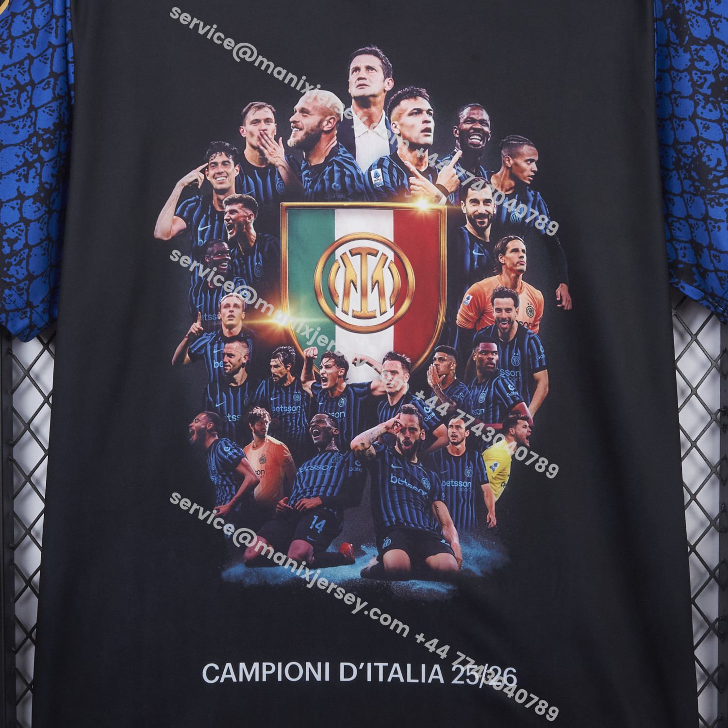 Inter Milan 2026 Serie A Champions Commemorative Black T-Shirt:football jersey mysite: unitedjerseyfootball 邓江浪:football