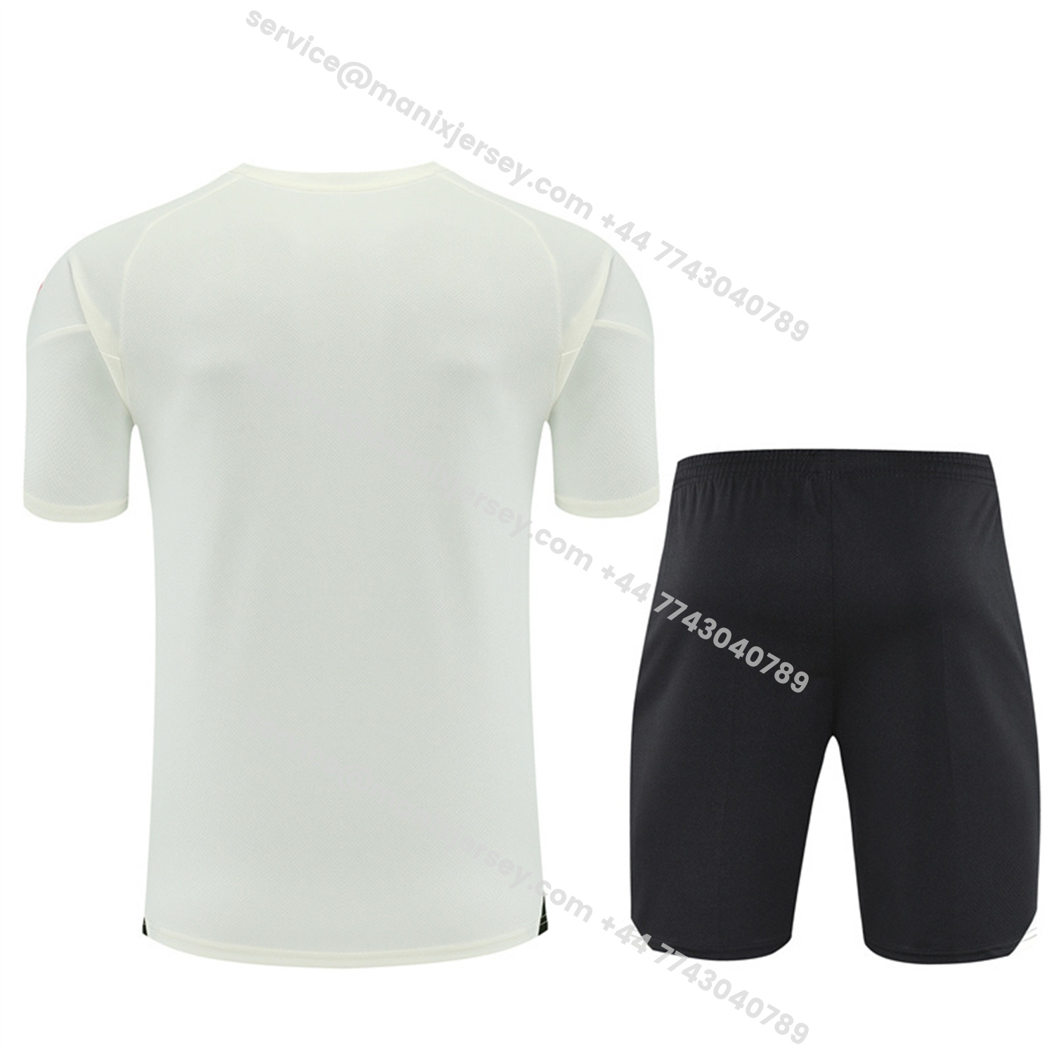 ManixJersey.com | Liver.pool 25-26 Short-Sleeve Training Set Off White Top & Black Shorts -Customize Name, Number and Patch | Worldwide Shipping