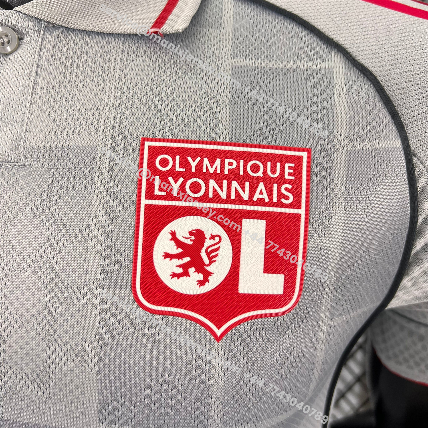 ManixJersey.com | Olympique Lyonnais Lyon 25-26 Third Grey Jersey - Player Version -Customize Name, Number and Patch | Worldwide Shipping