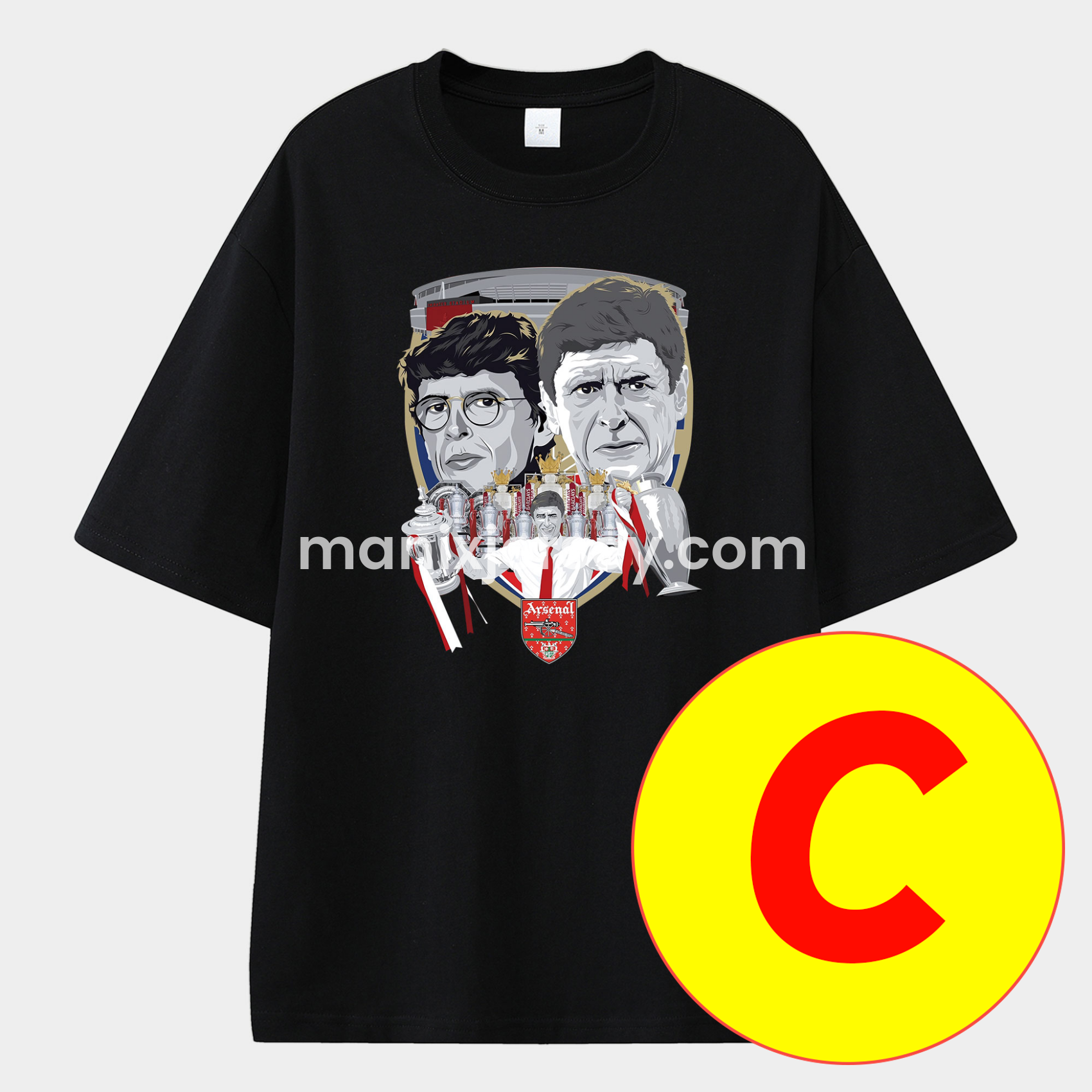 ManixJersey.com | Arsenal Henry Wenger Saka Gunners Unisex Pure Cotton T-shirt -Customize Name, Number and Patch | Worldwide Shipping