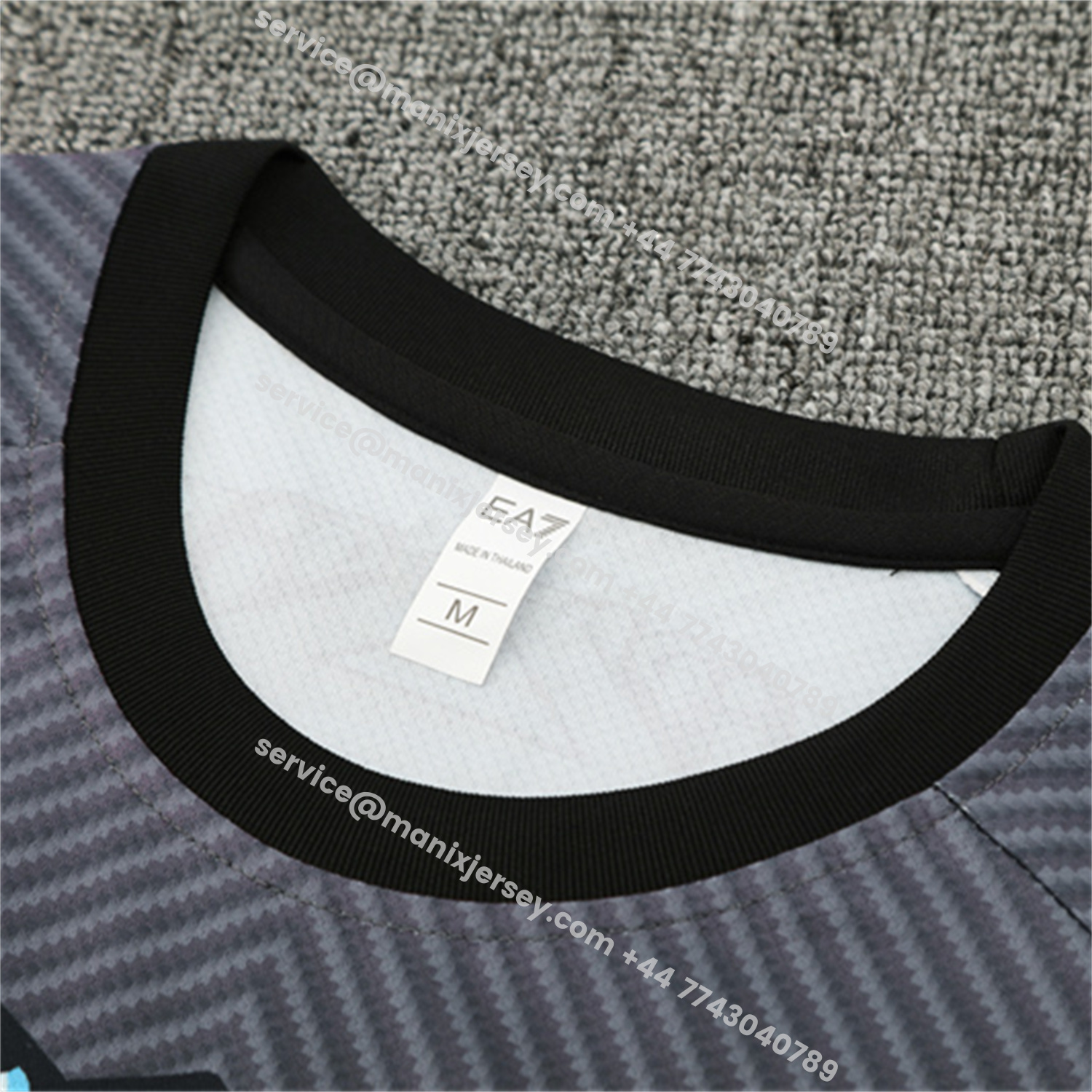 ManixJersey.com | Napoli 25-26 Short-Sleeve Training Set - Gray Mecha Top & Black Shorts -Customize Name, Number and Patch | Worldwide Shipping