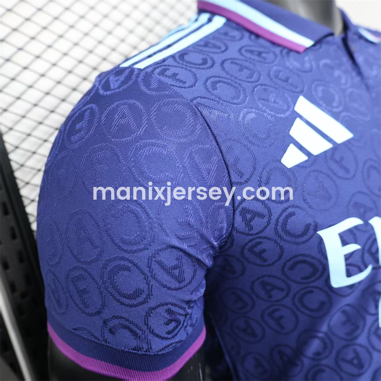 ManixJersey.com | Arsenal 25-26 Deep Blue POLO Letter Pattern Special Jersey - Player Version -Customize Name, Number and Patch | Worldwide Shipping