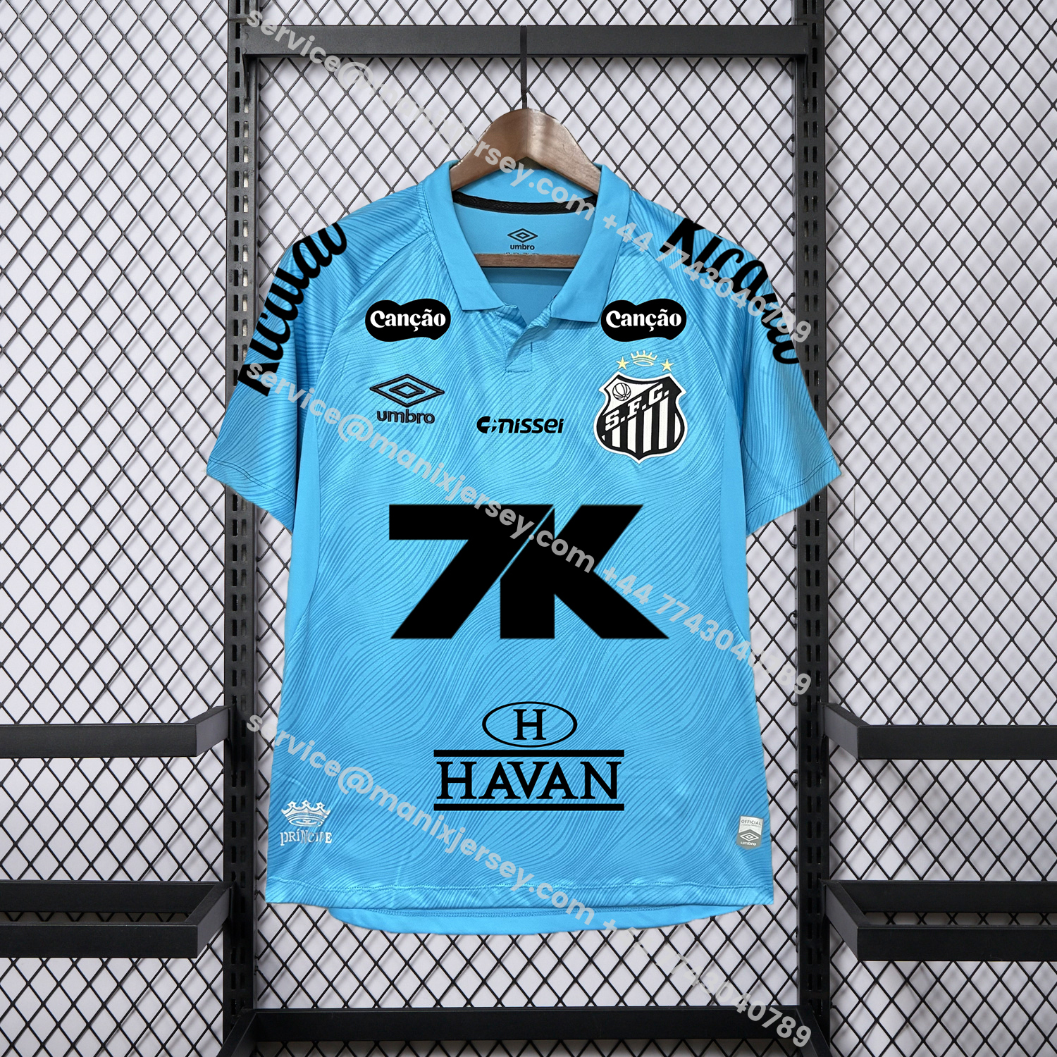ManixJersey.com | Santos 25-26 Third Blue Jersey - Fans Version -Customize Name, Number and Patch | Worldwide Shipping