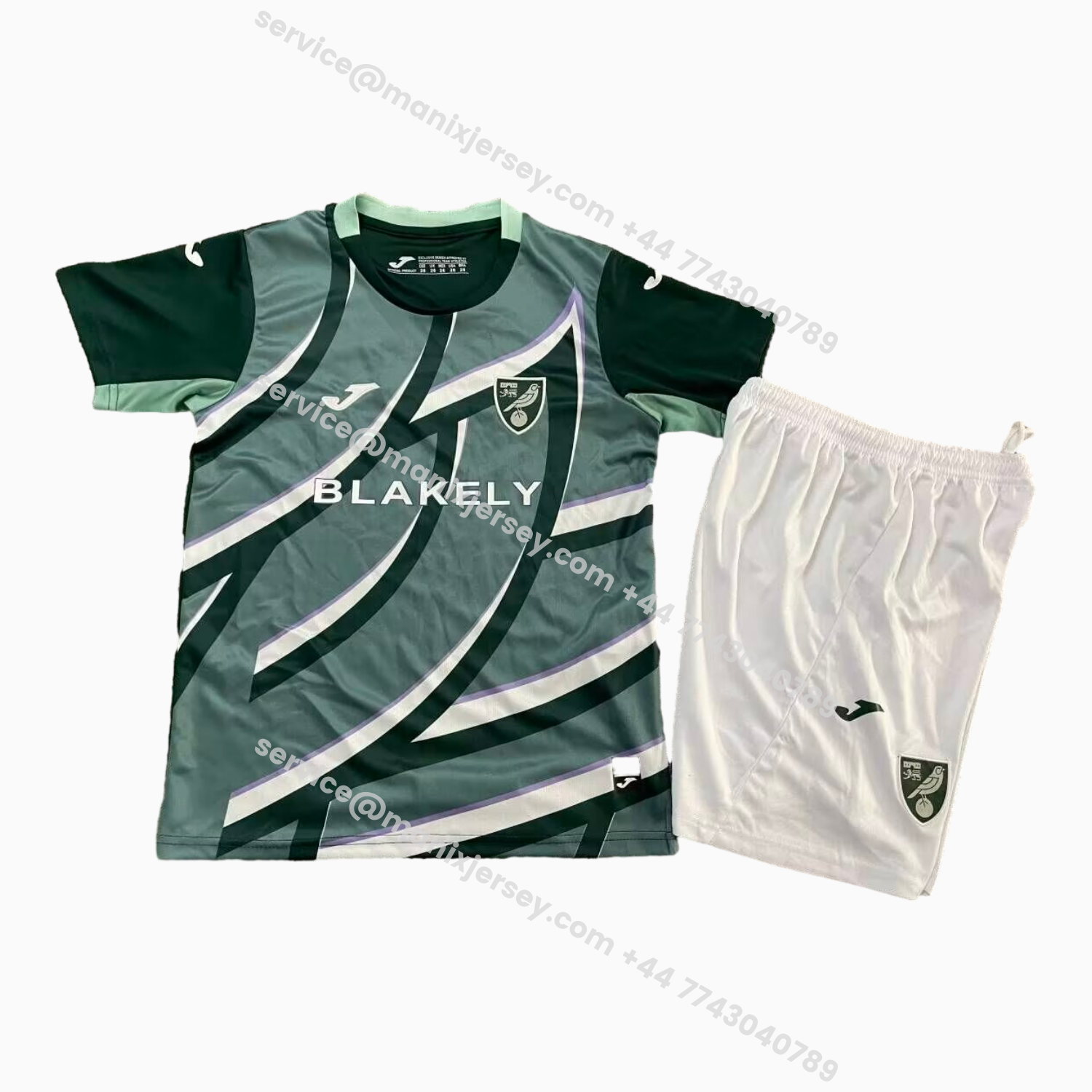 ManixJersey.com | Norwich City 25-26 Away Kids Kit -Customize Name, Number and Patch | Worldwide Shipping