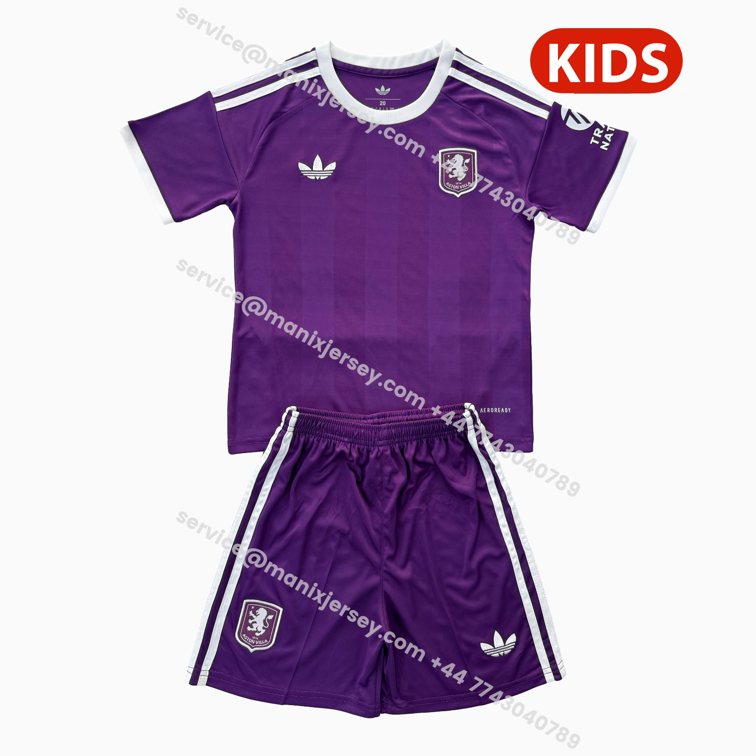 ManixJersey.com | Aston Villa 25-26 Purple Goalkeeper Kids Kit -Customize Name, Number and Patch | Worldwide Shipping
