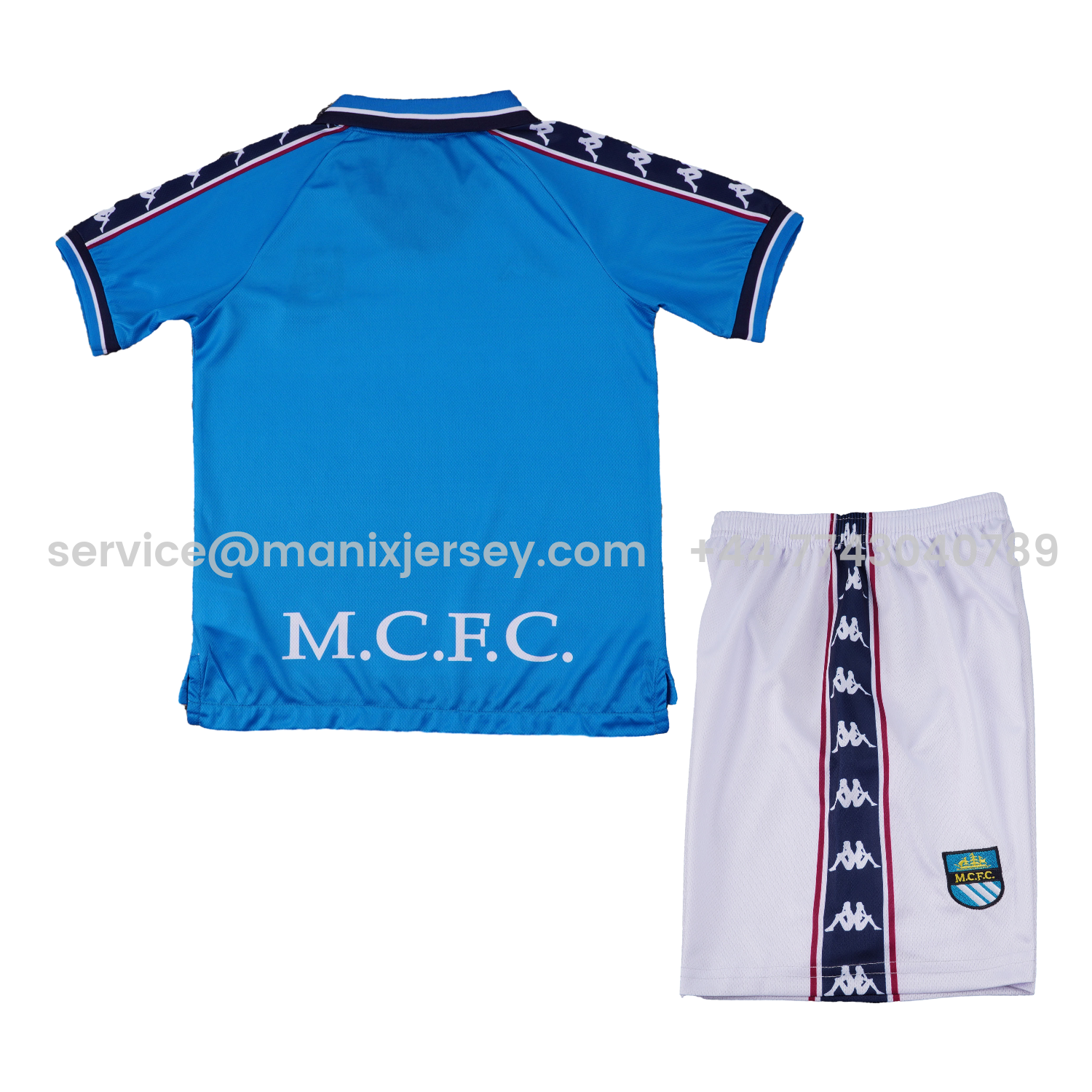 ManixJersey.com | Retro Manchester City 1997-98 Home Kids Kit -Customize Name, Number and Patch | Worldwide Shipping