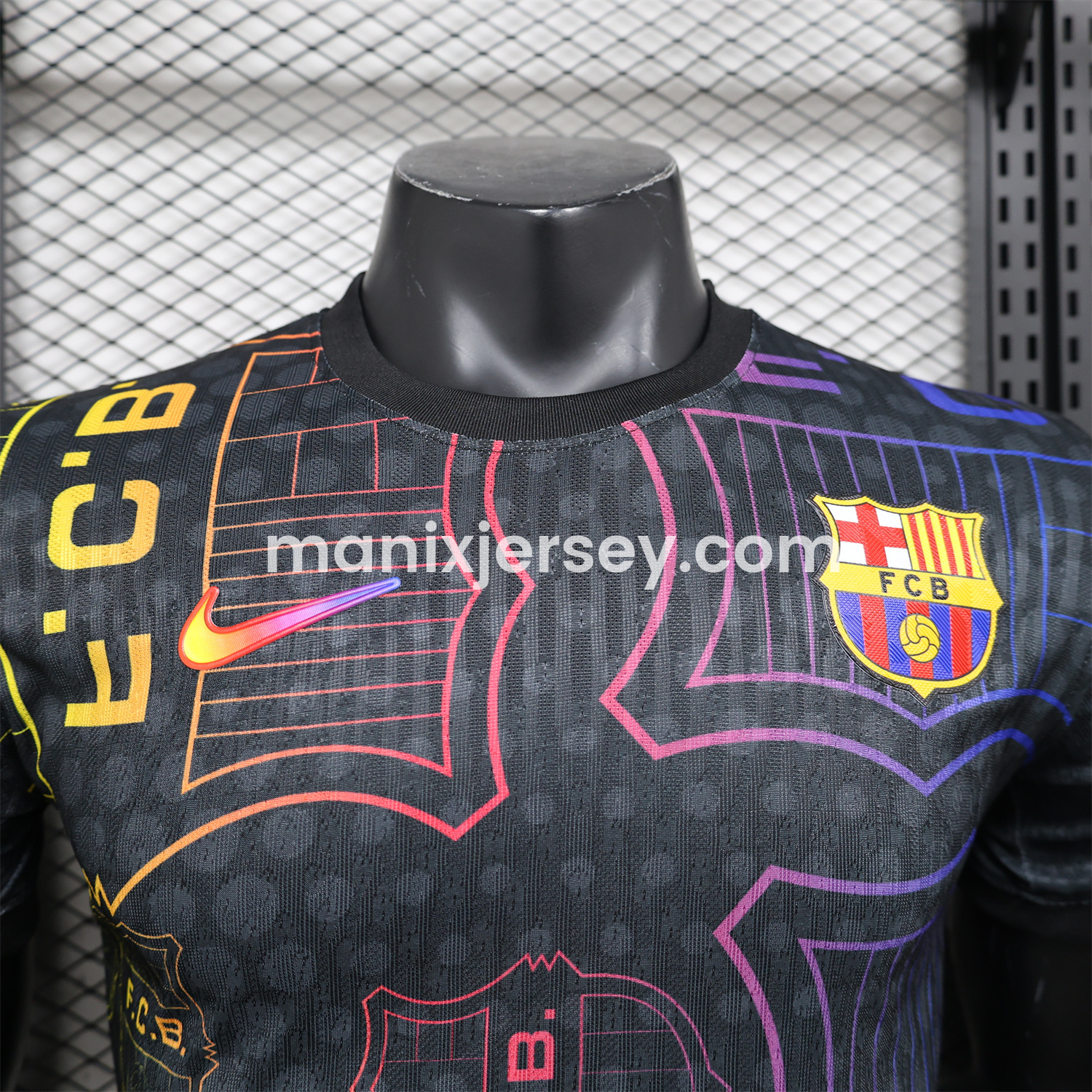 ManixJersey.com | Barcelona 24-25 Black Fluorescent ICON Special Edition Jersey - Player Version -Customize Name, Number and Patch | Worldwide Shipping