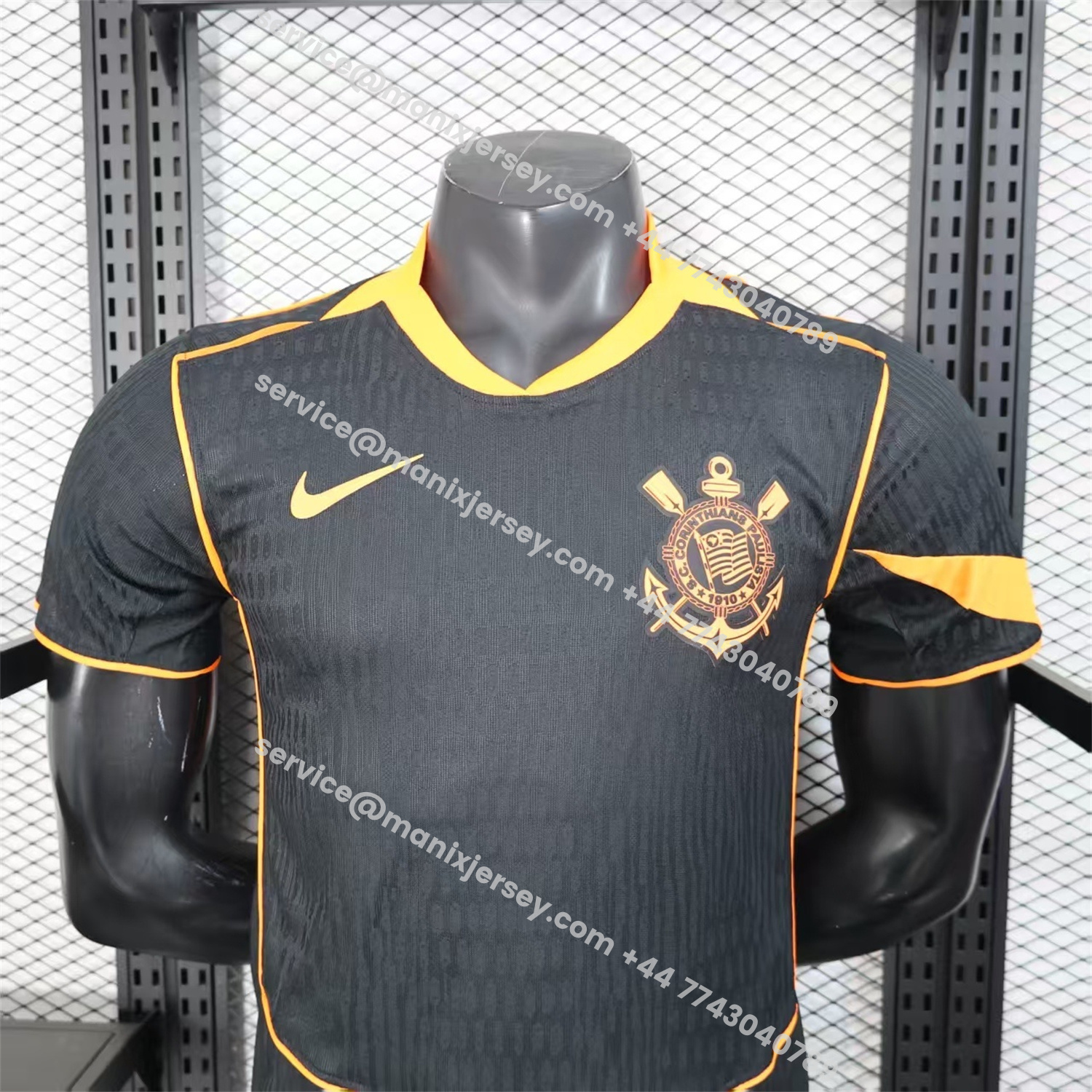 ManixJersey.com | Corinthians 25-26 Third Black Jersey - Player Version -Customize Name, Number and Patch | Worldwide Shipping