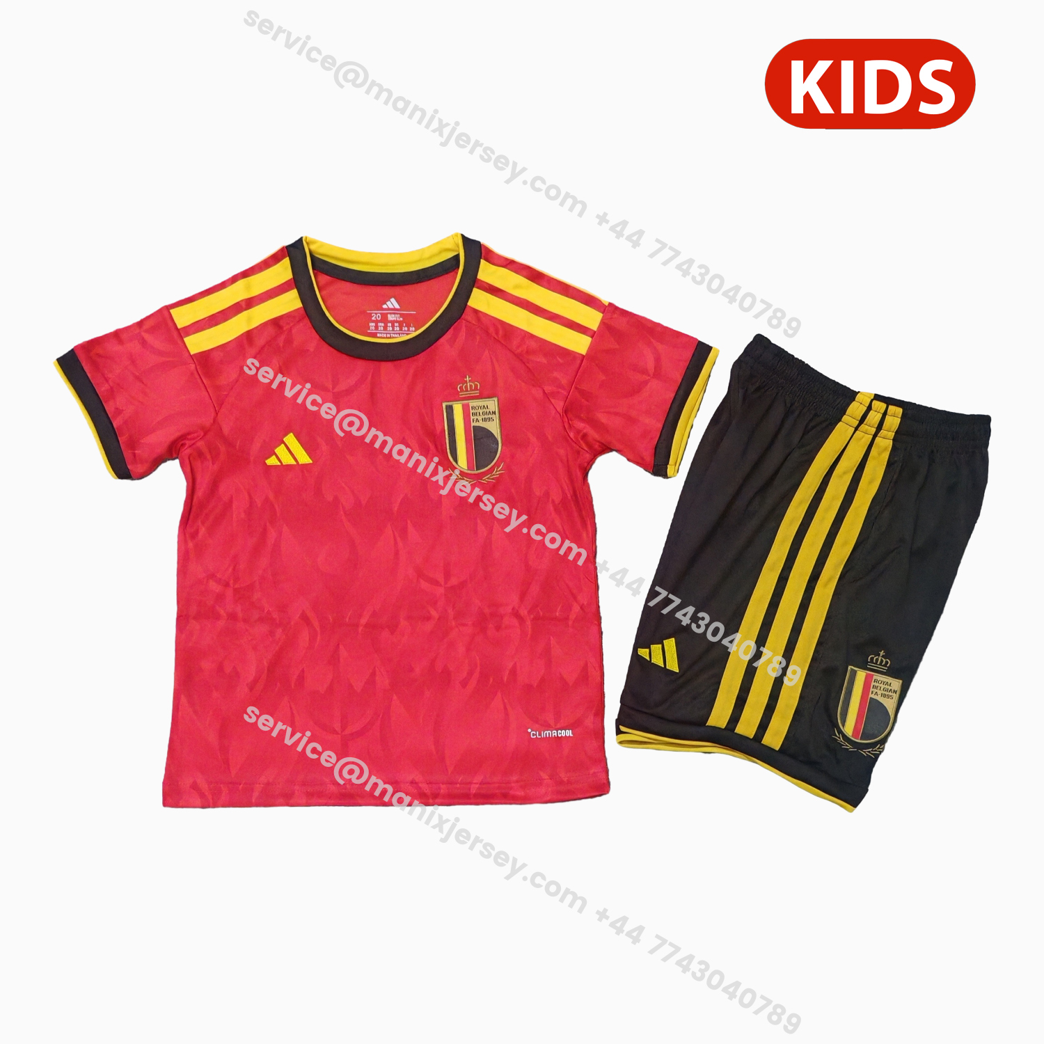 ManixJersey.com | Belgium 25-26 Home (Informal-release Version) Kids Kit -Customize Name, Number and Patch | Worldwide Shipping