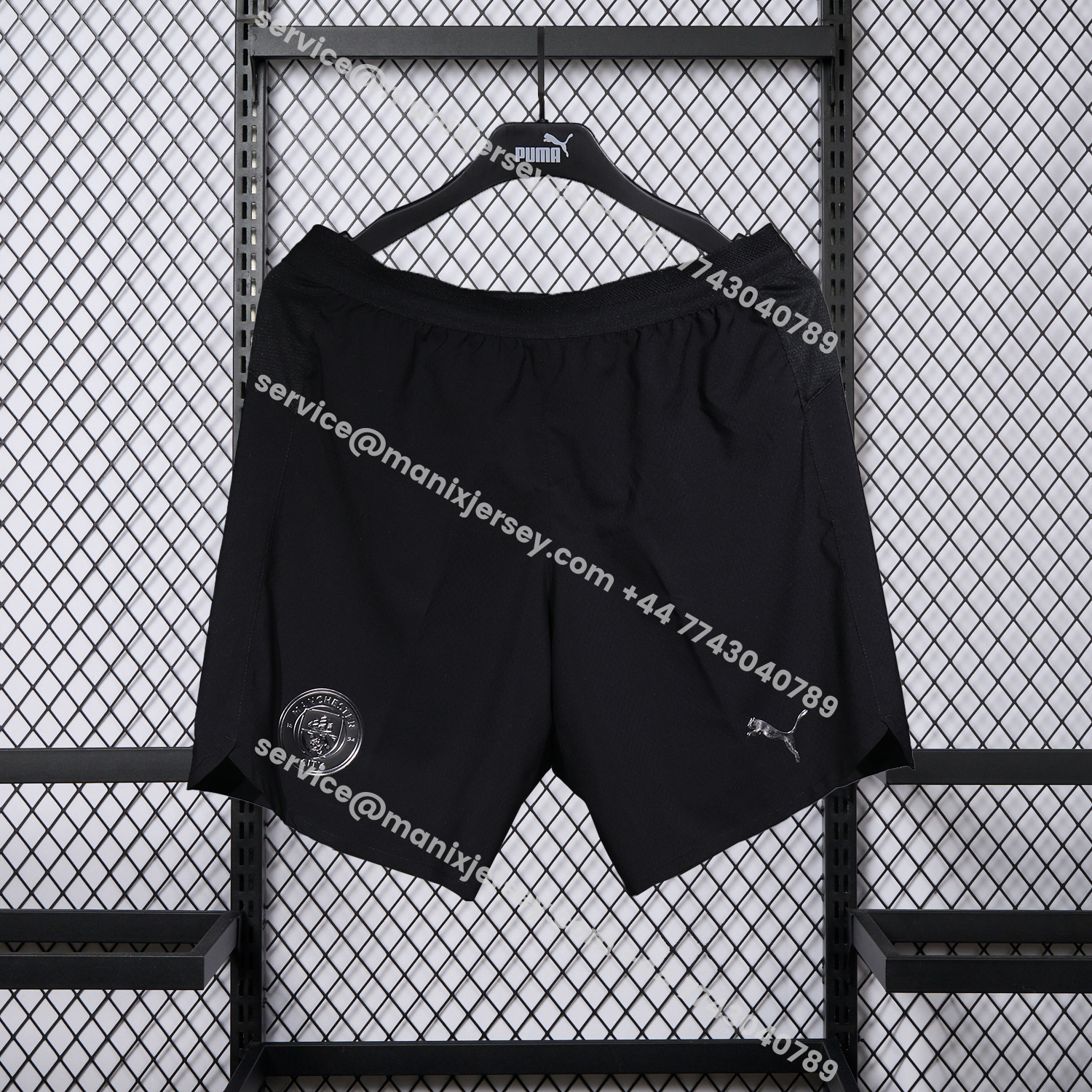 ManixJersey.com | Manchester City 25-26 Away Black Shorts - Player Version -Customize Name, Number and Patch | Worldwide Shipping